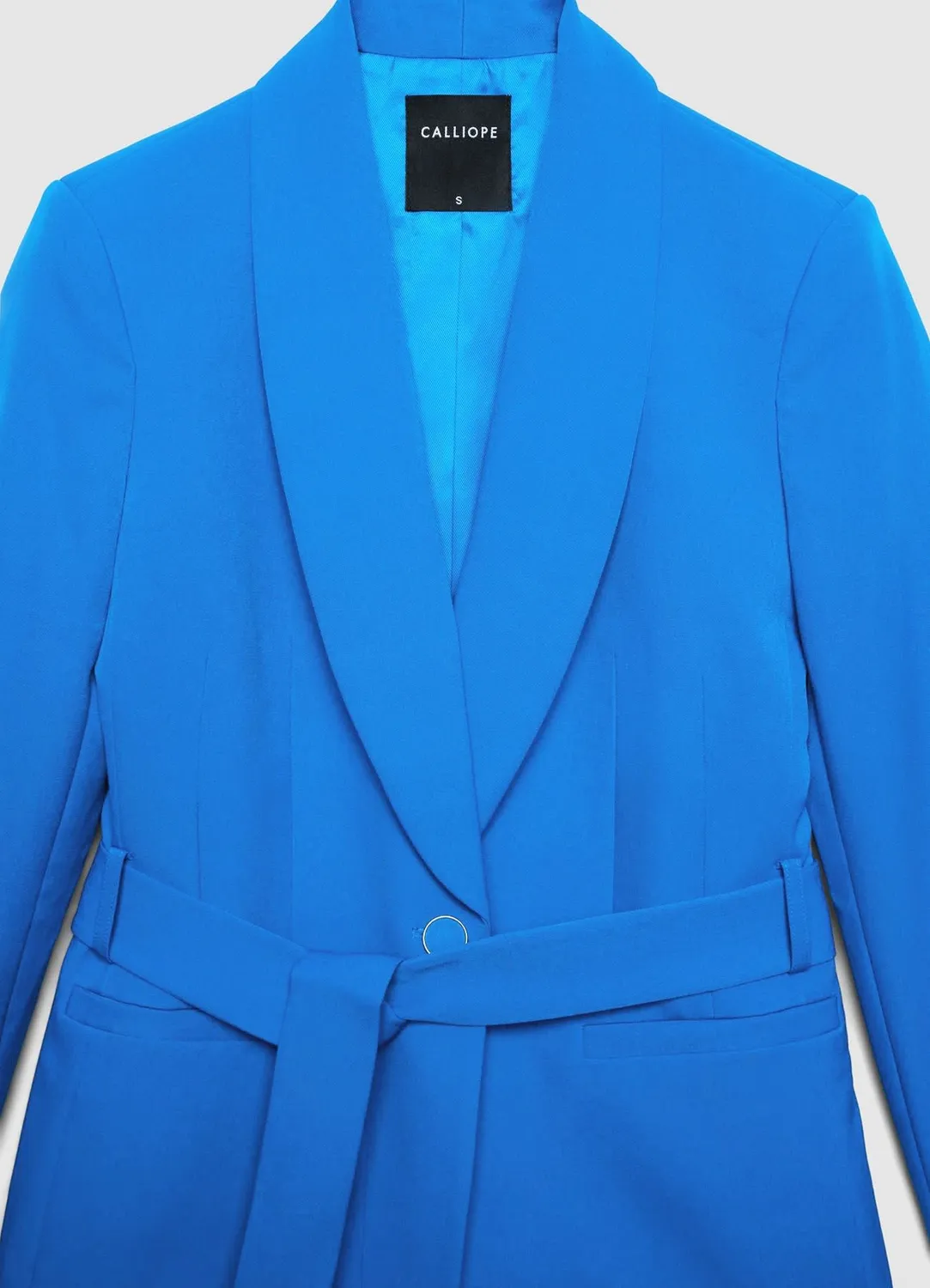 Calliope veste blazer châle femme unie à ceinture