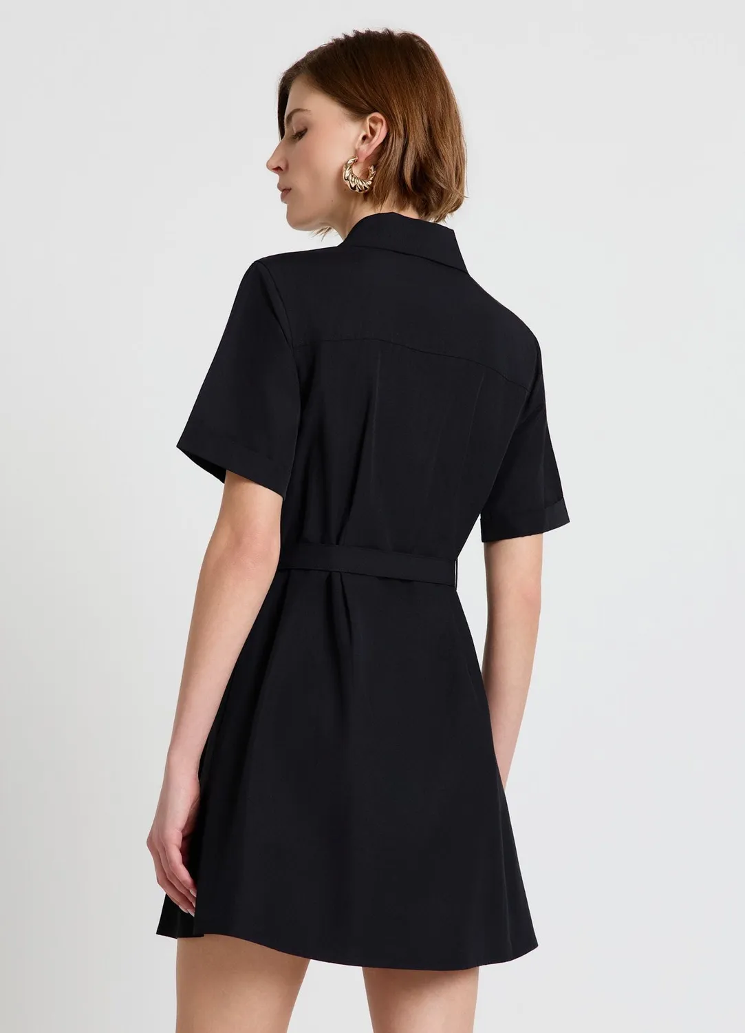 Calliope Chemisier robe courte ceinture à boutons