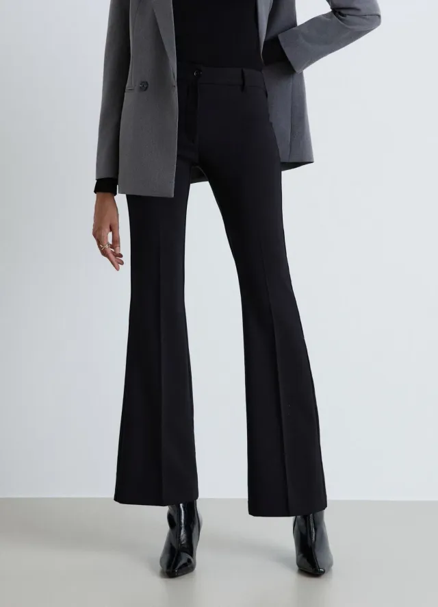 Calliope Pantalon flare uni taille moyenne femme