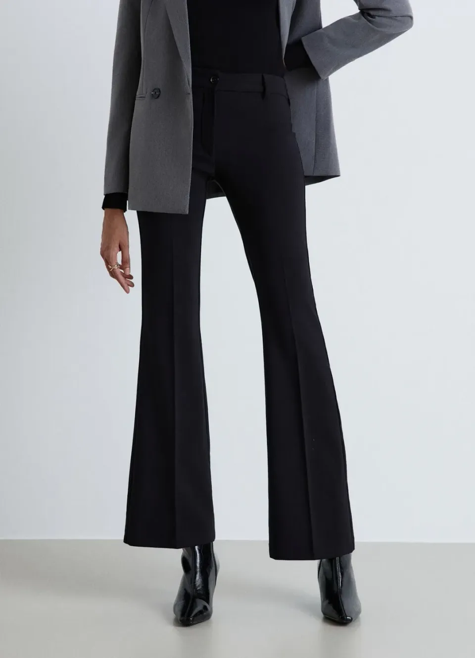 Calliope Pantalon flare uni taille moyenne femme
