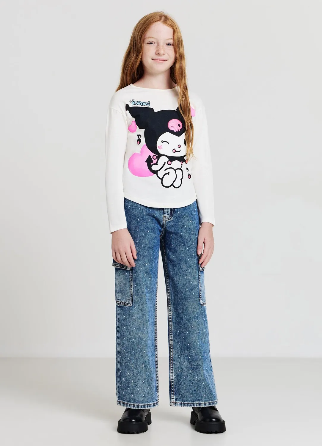 Calliope Kuromi t-shirt fille manches longues imprimé
