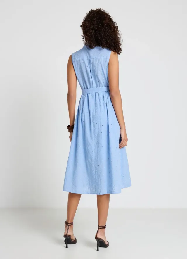 Calliope Atelier robe chemisier sangallo ceinture