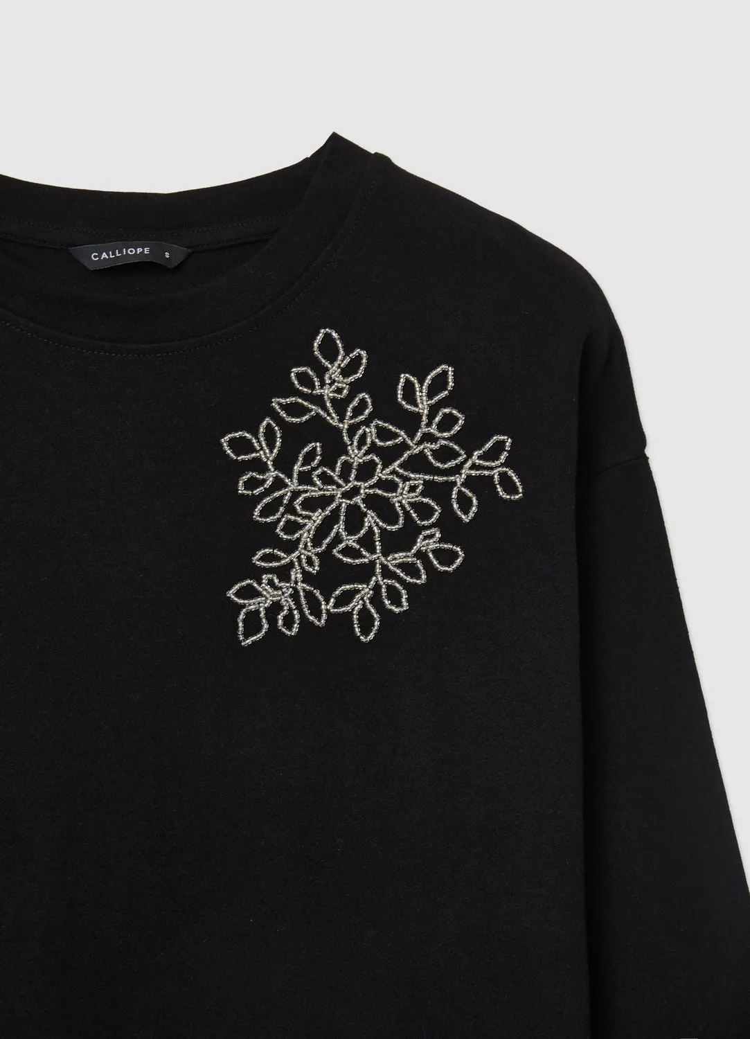 Calliope sweat col rond applications femme