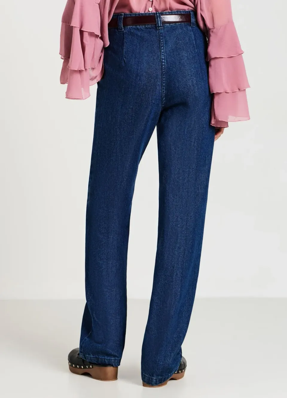Calliope jean droit pinces femme bouton