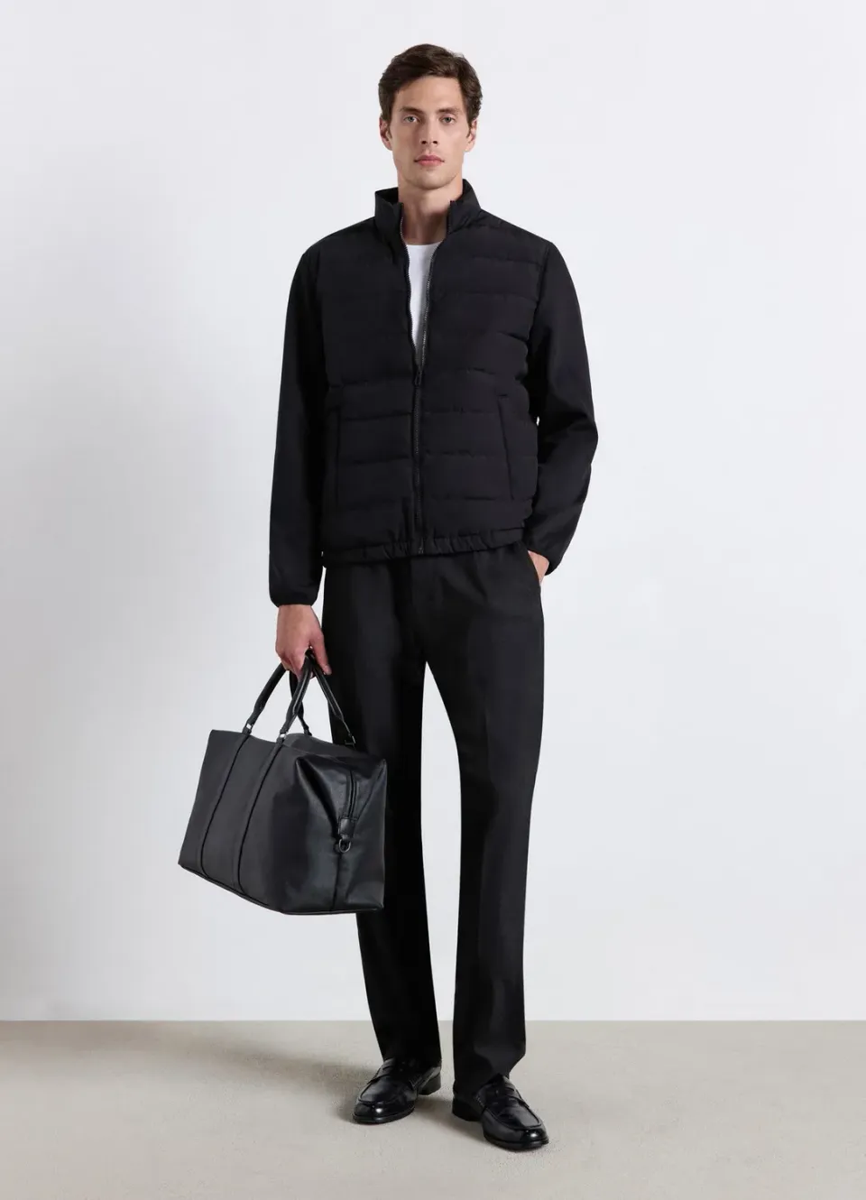 Calliope veste matelassée homme col haut zip unie