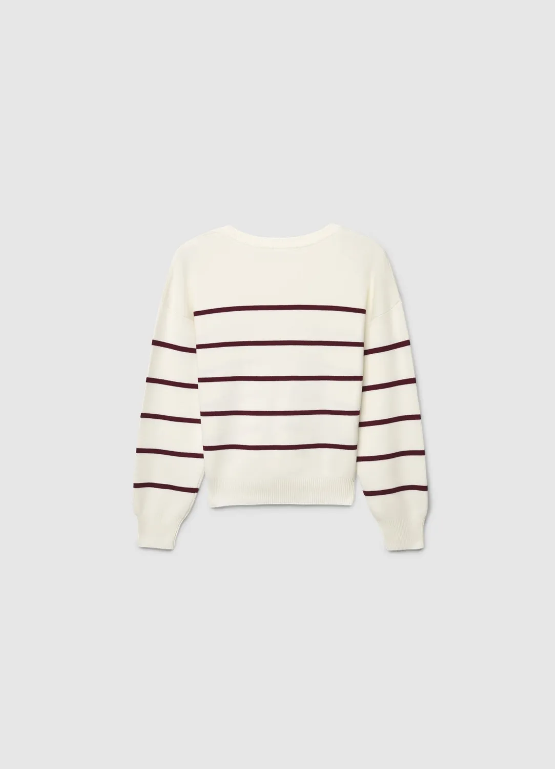 Calliope pull col V femme rayé manches longues