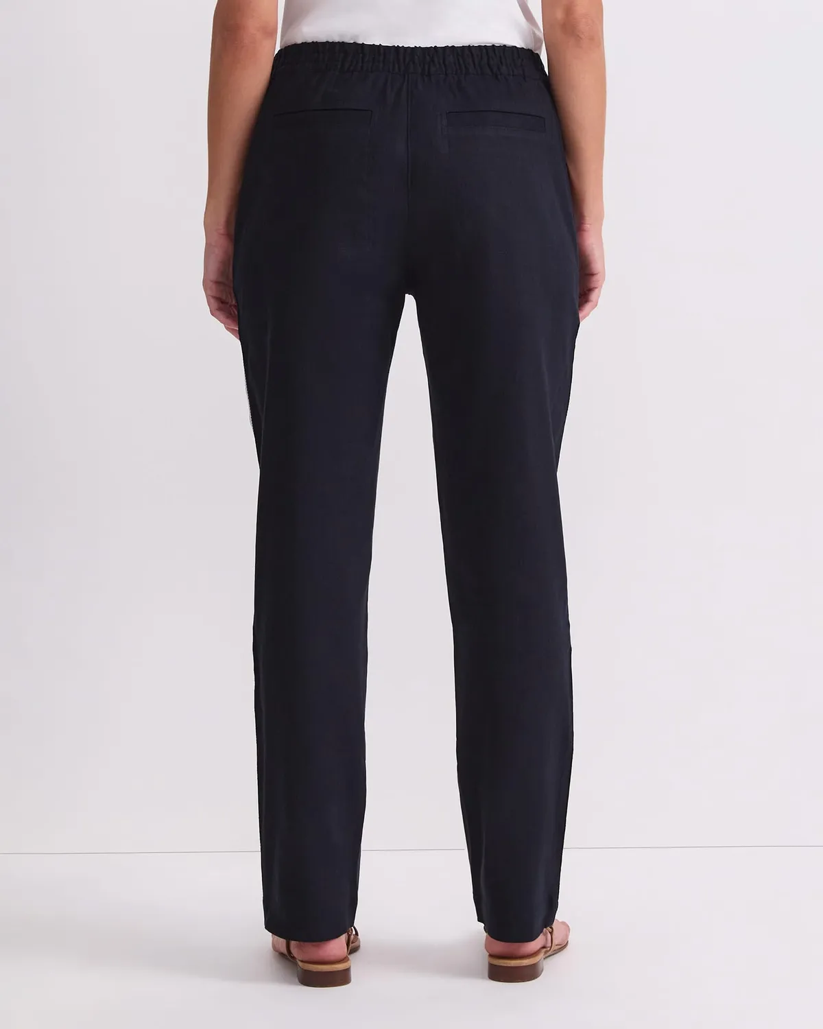 Sportscraft Rosa Side Stripe pantalon lin femme taille 6