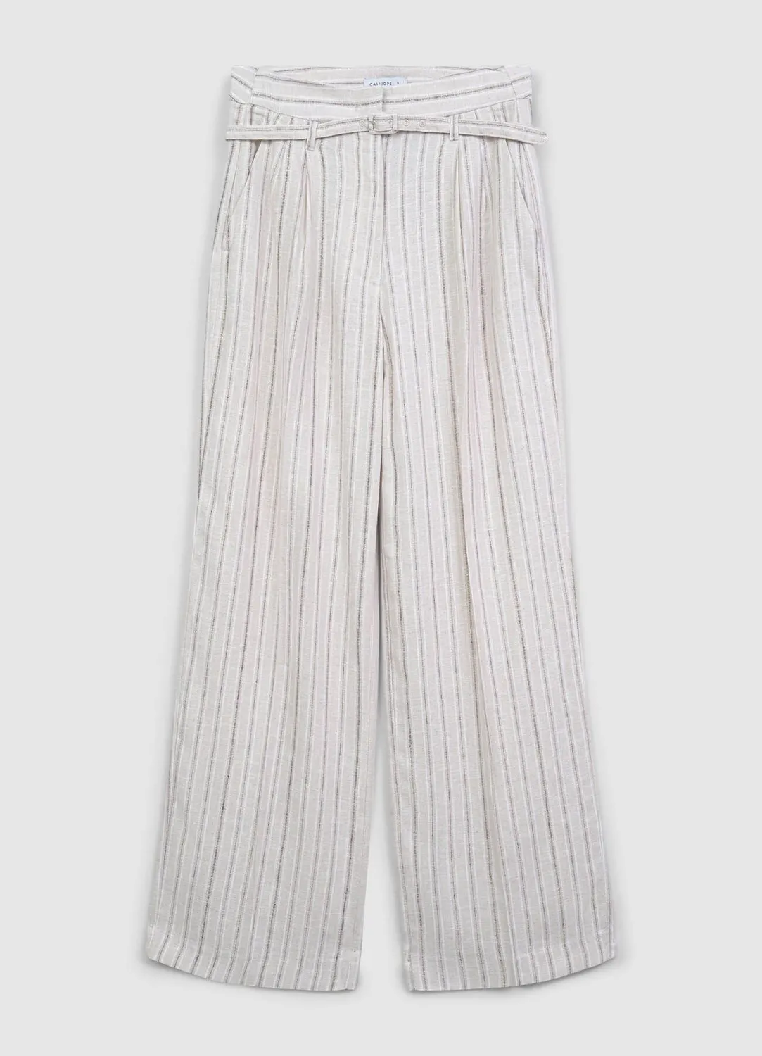 Calliope pantalon palazzo rayé pantalon lin femme