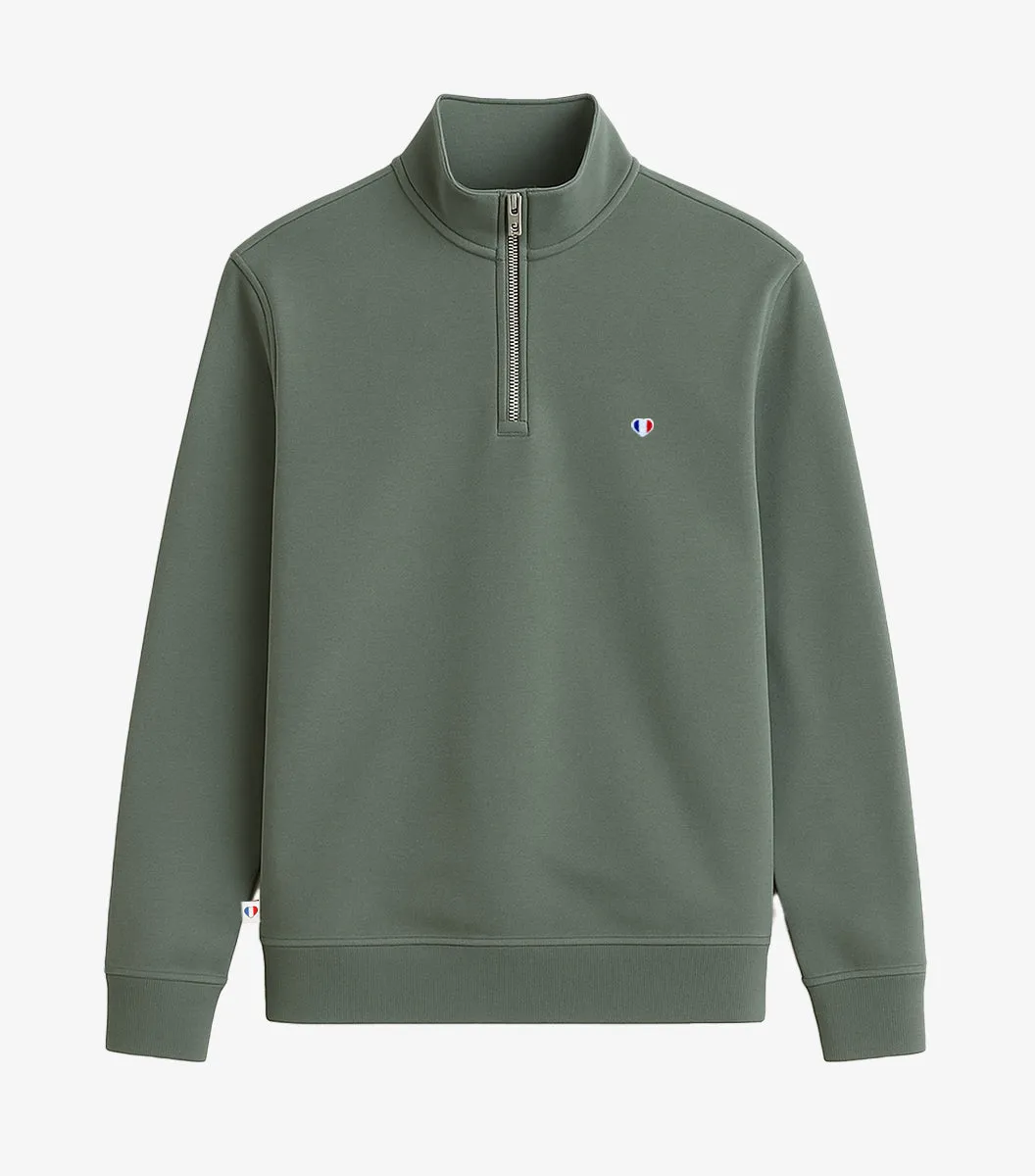 Cocorico Camionneur Iconique sweat homme sauge coton