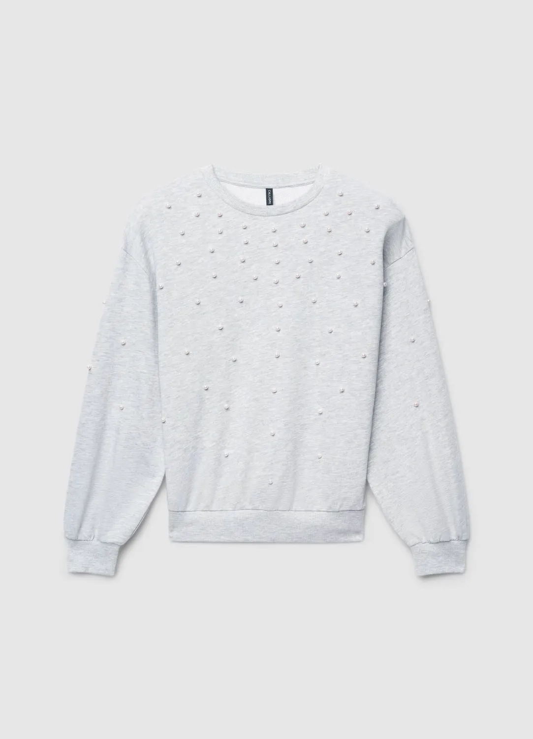 Calliope sweat perles femme col rond manches longues