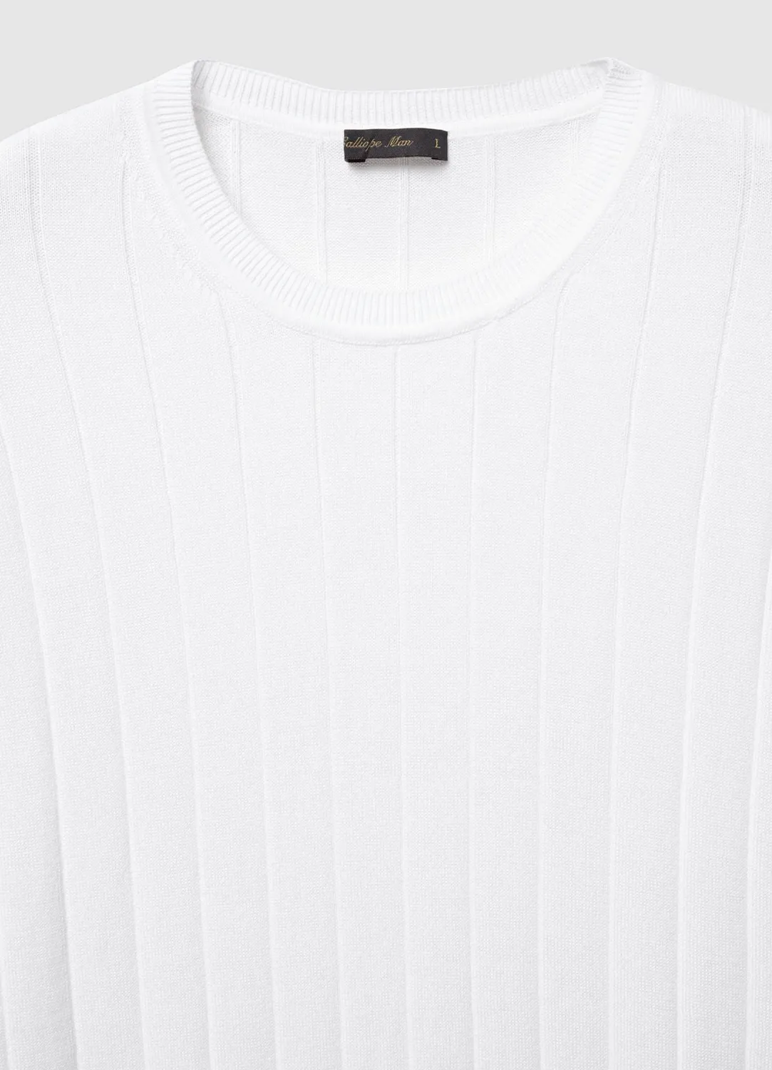 Calliope pull côtes homme col rond manches longues