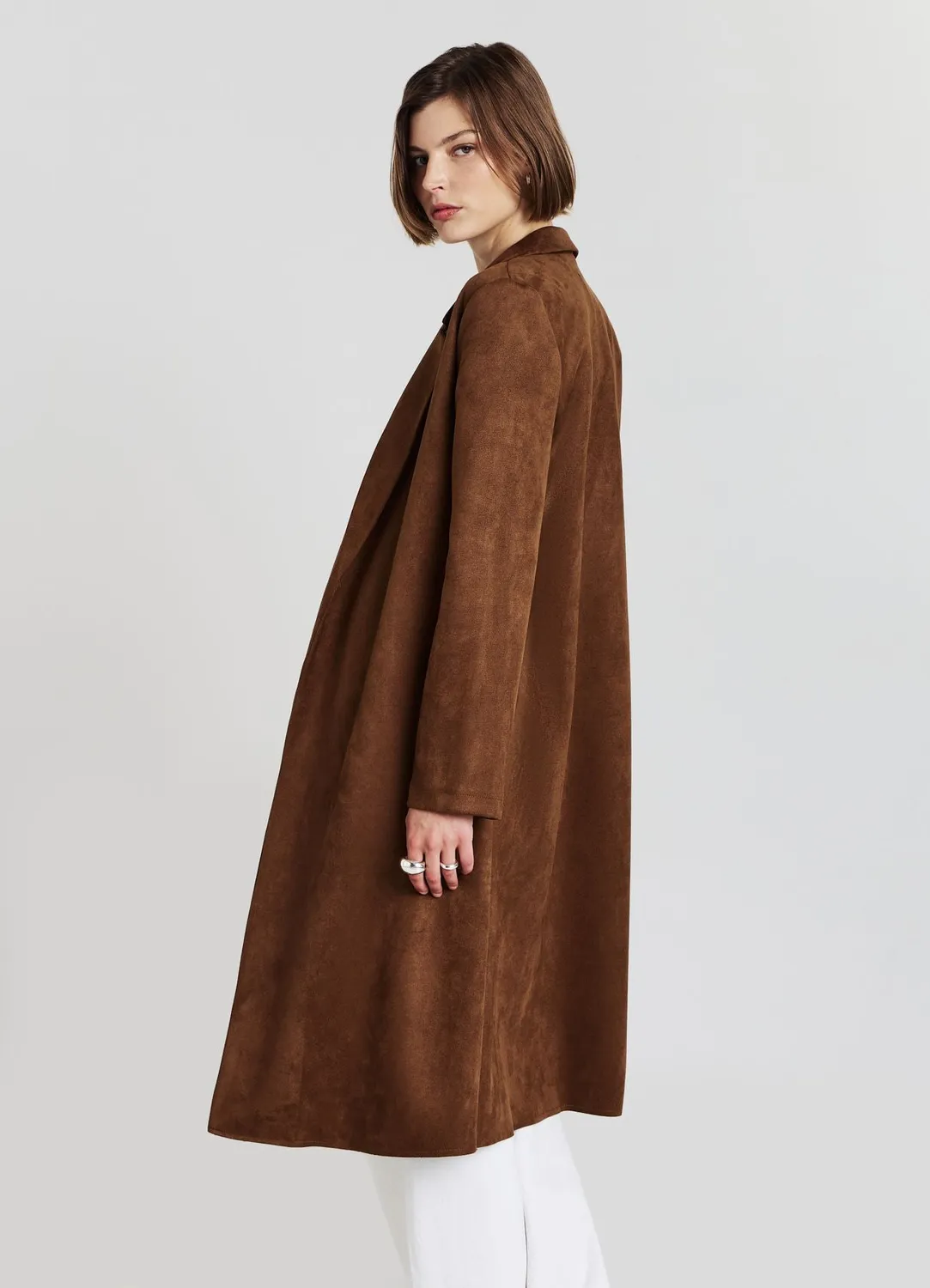 Calliope manteau femme effet suède sans fermeture M
