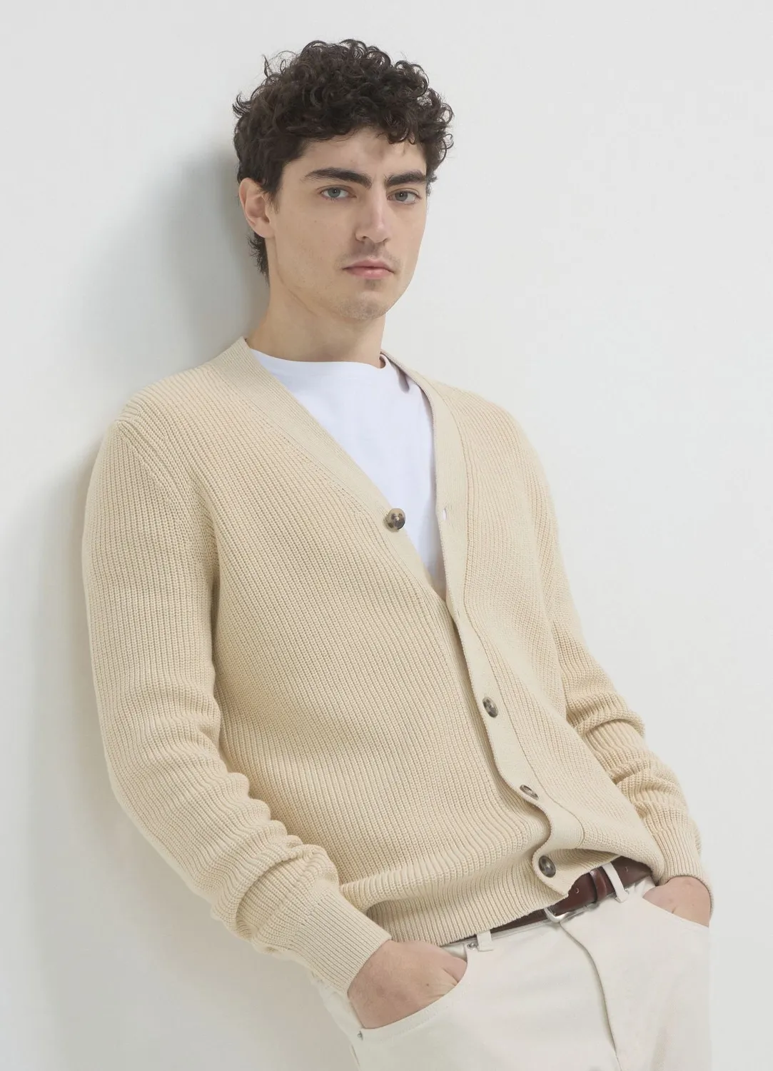 Calliope cardigan homme coton à boutons uni