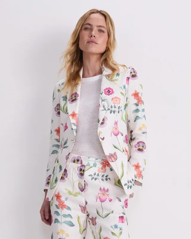 Sportscraft Floral Majesty Liberty Blazer veste lin femme