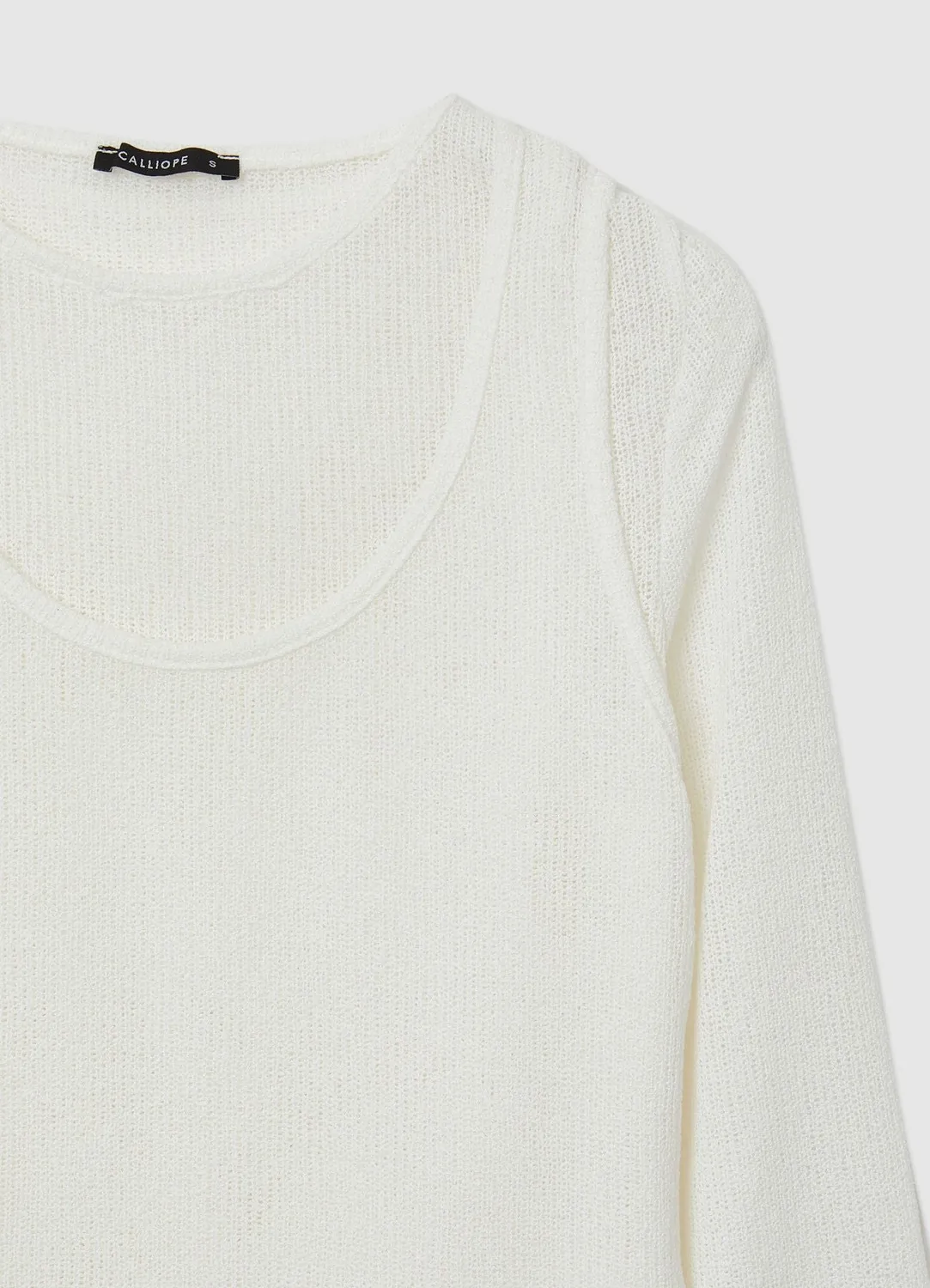 Calliope pull doublé femme manches longues uni coton S