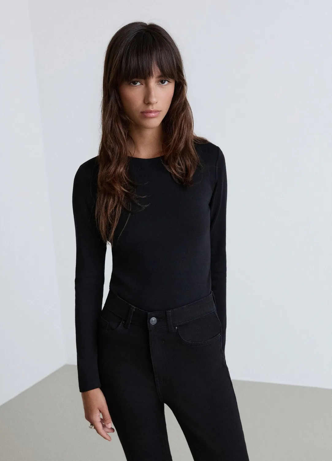 Calliope t-shirt manches longues femme col rond uni