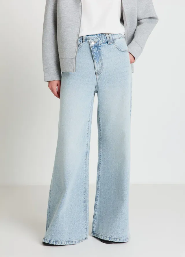 Calliope jean wide leg femme taille haute délavé