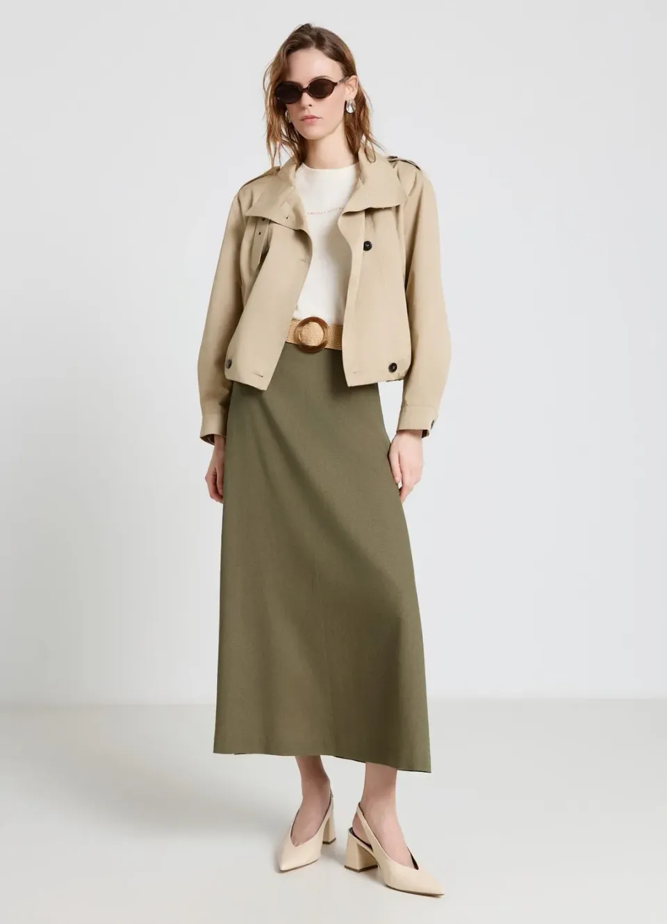 Calliope Gonna svasata jupe longue femme unie