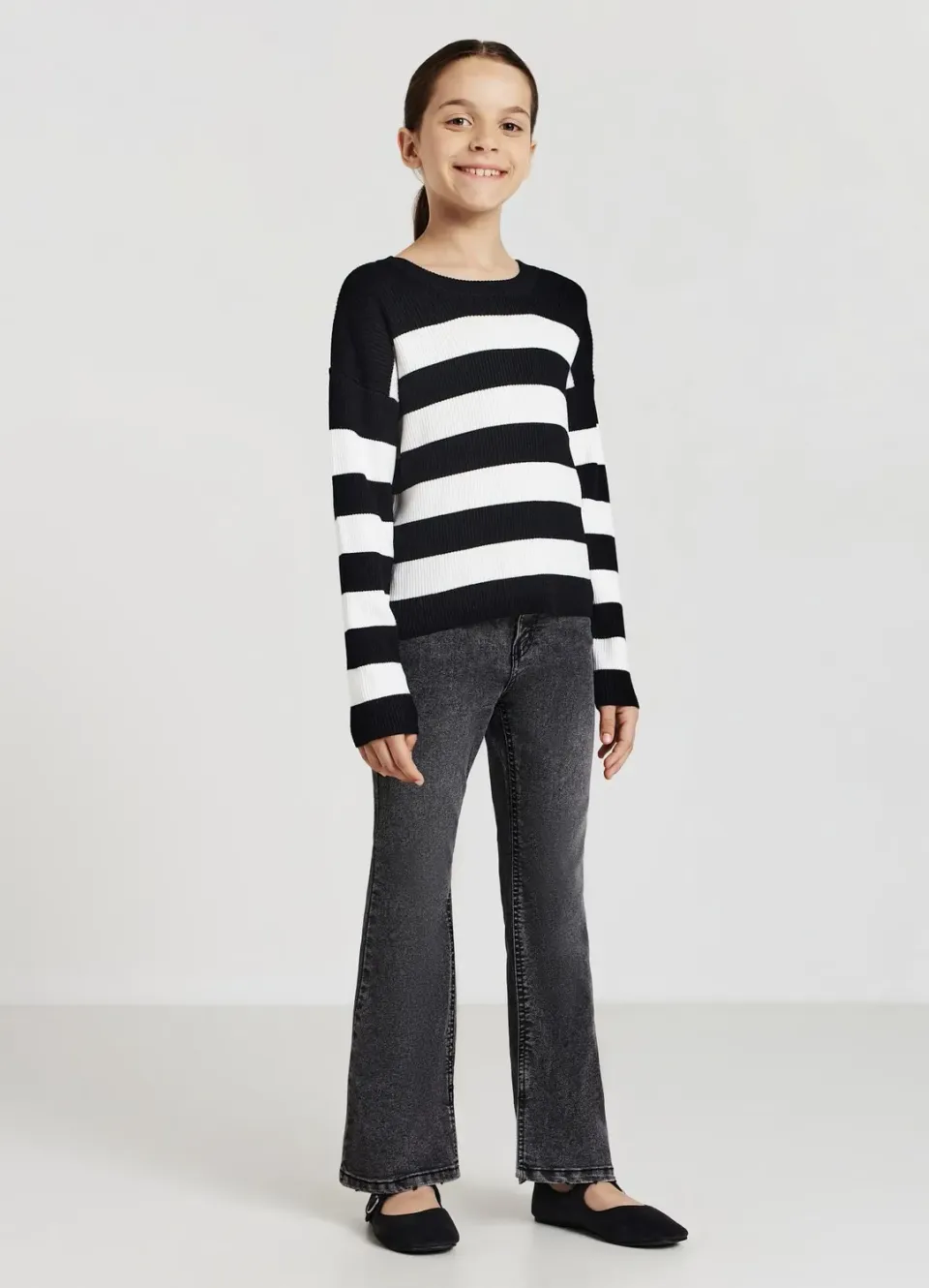 Calliope pull rayé fille côtes manches longues