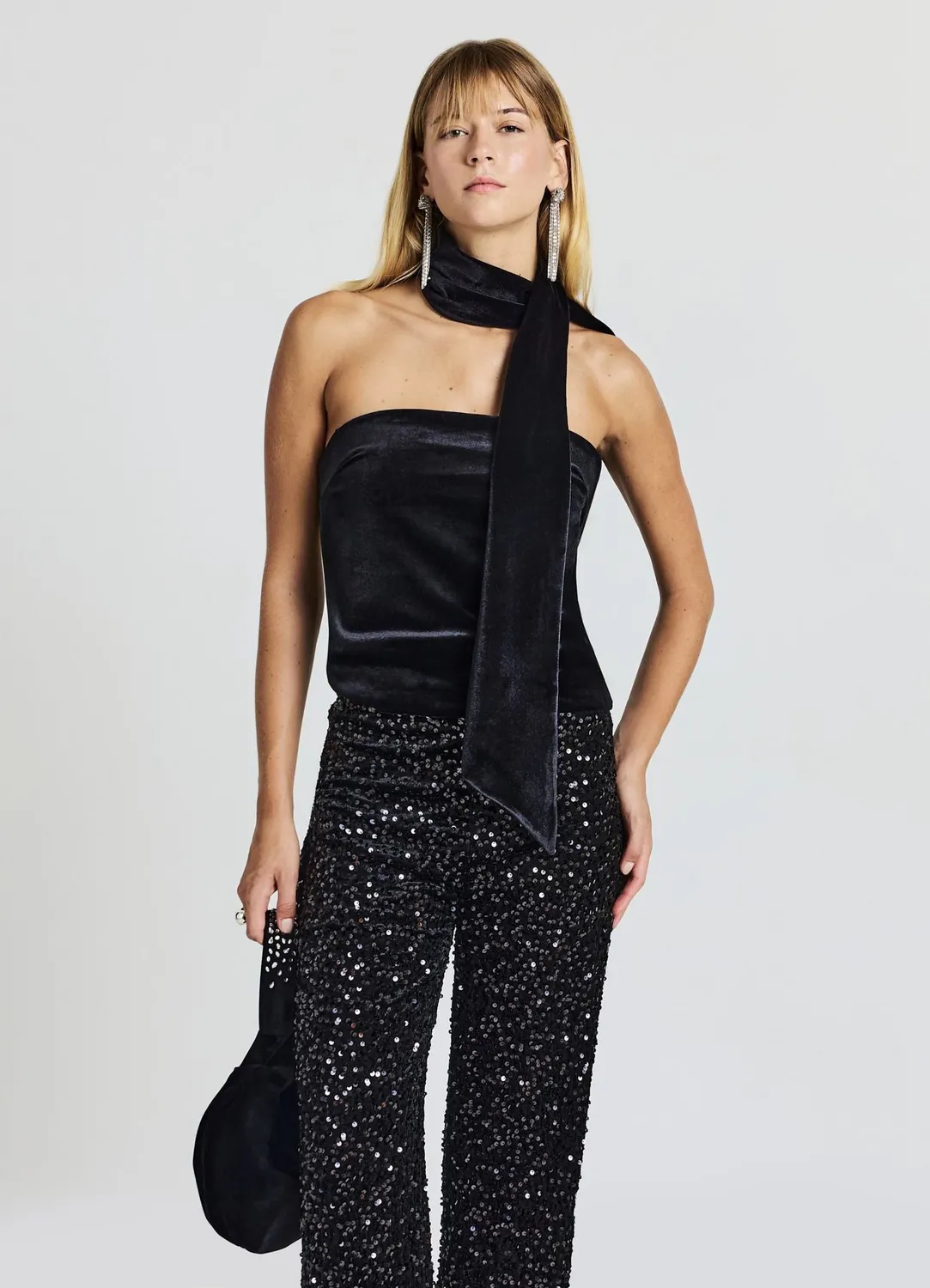 Calliope top écharpe femme chenille uni soirée