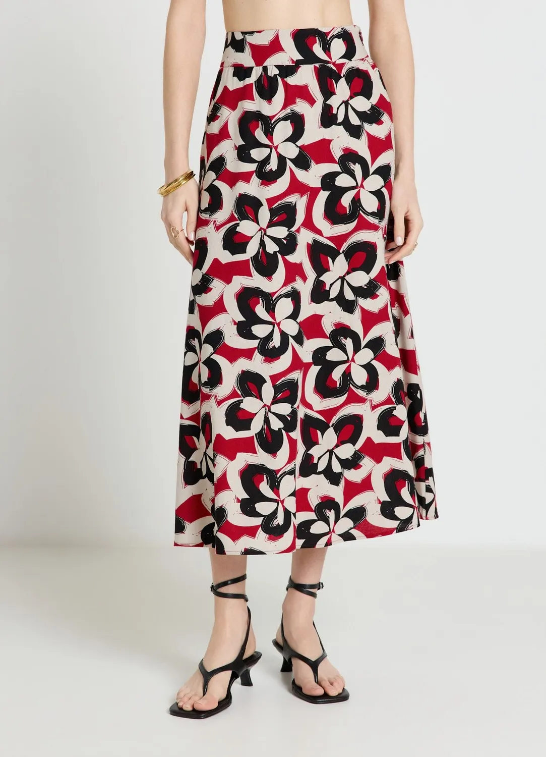 Calliope jupe midi évasée femme fleurs