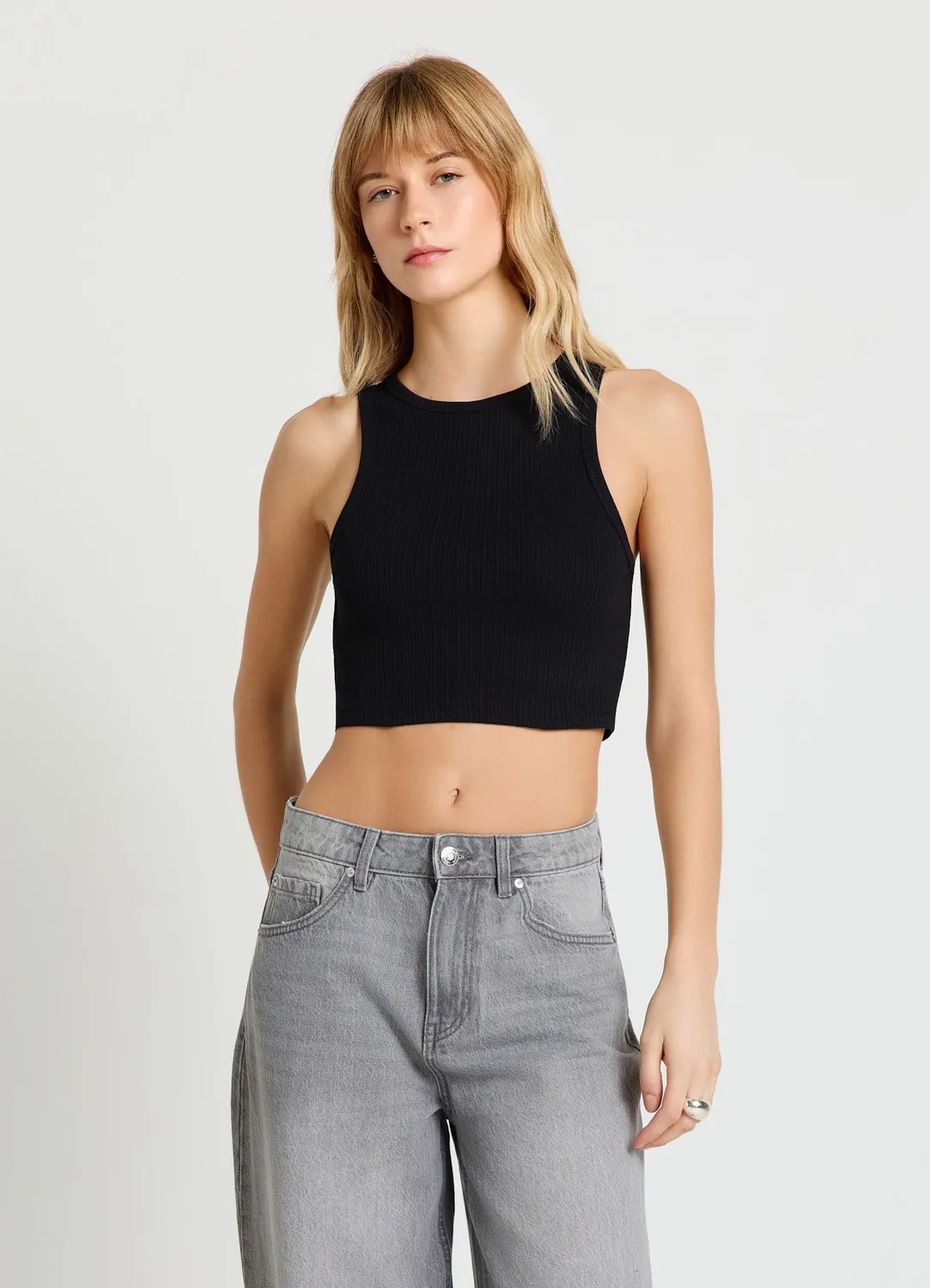 Calliope débardeur crop côtelé femme dos nageur