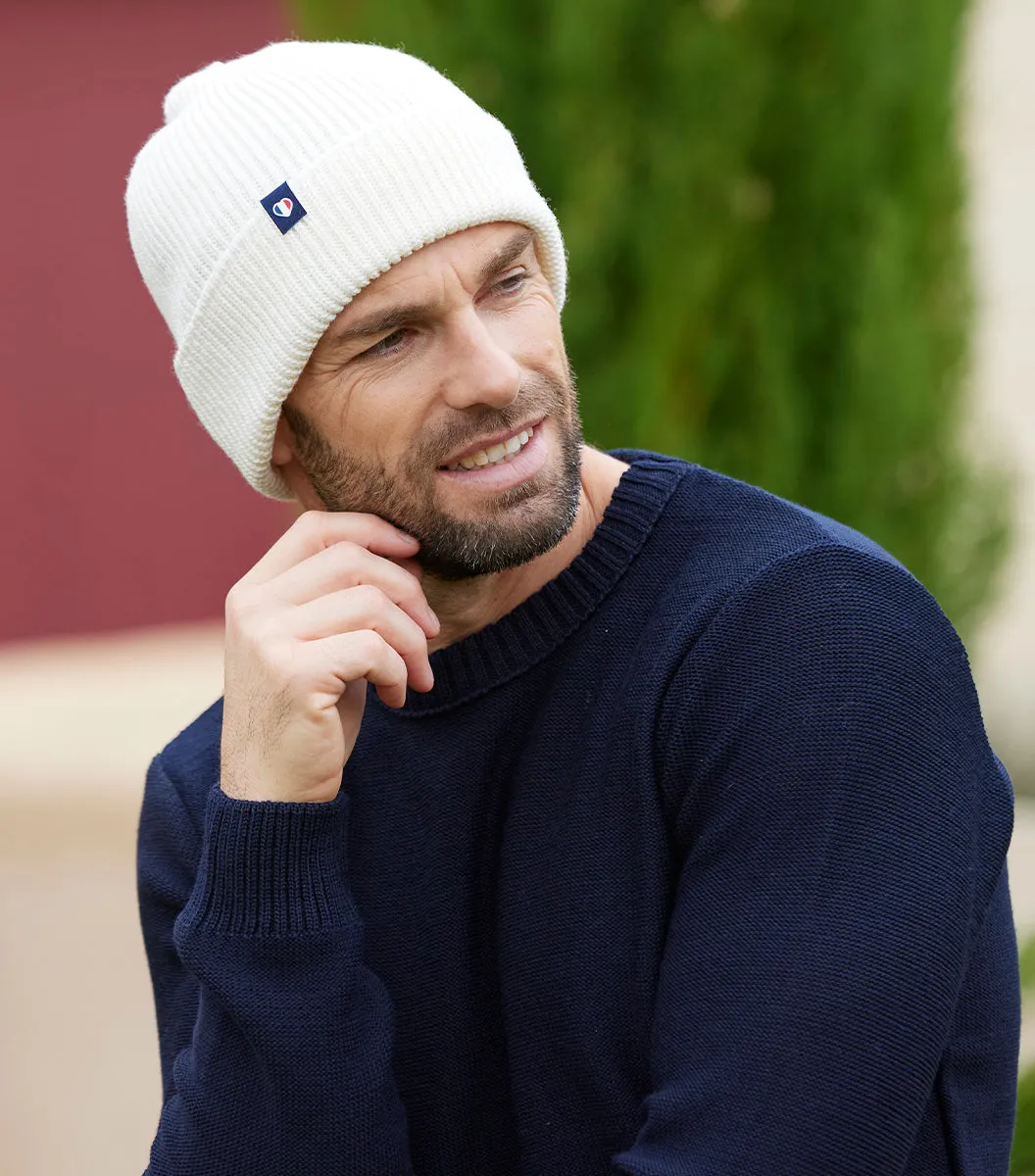 Cocorico Bonnet Homme Écru taille unique mérinos