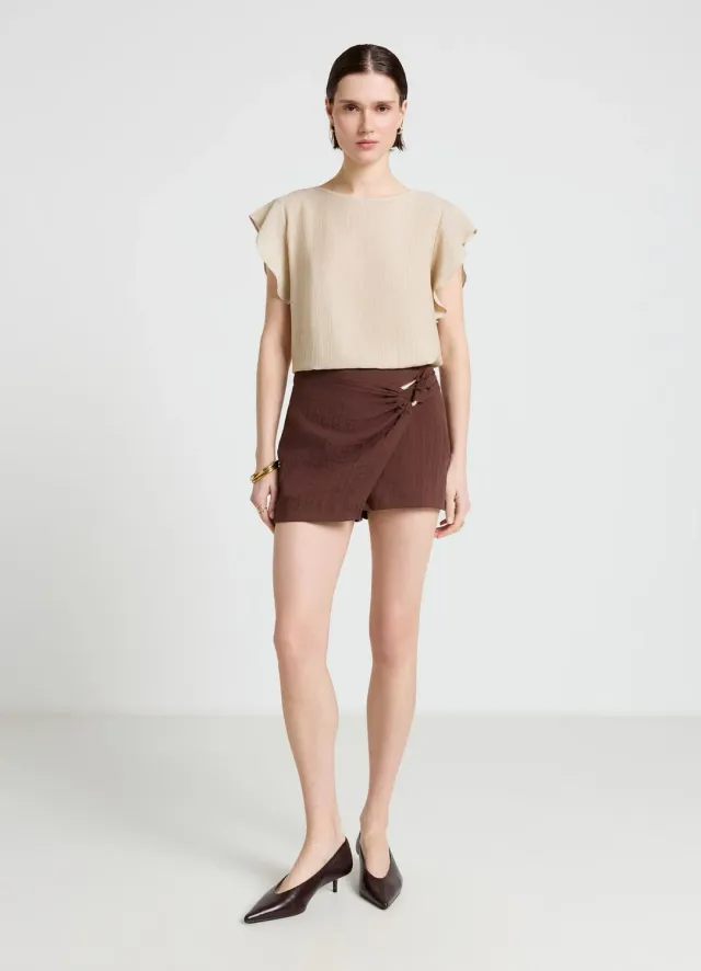 Calliope blouse femme manches volants col rond