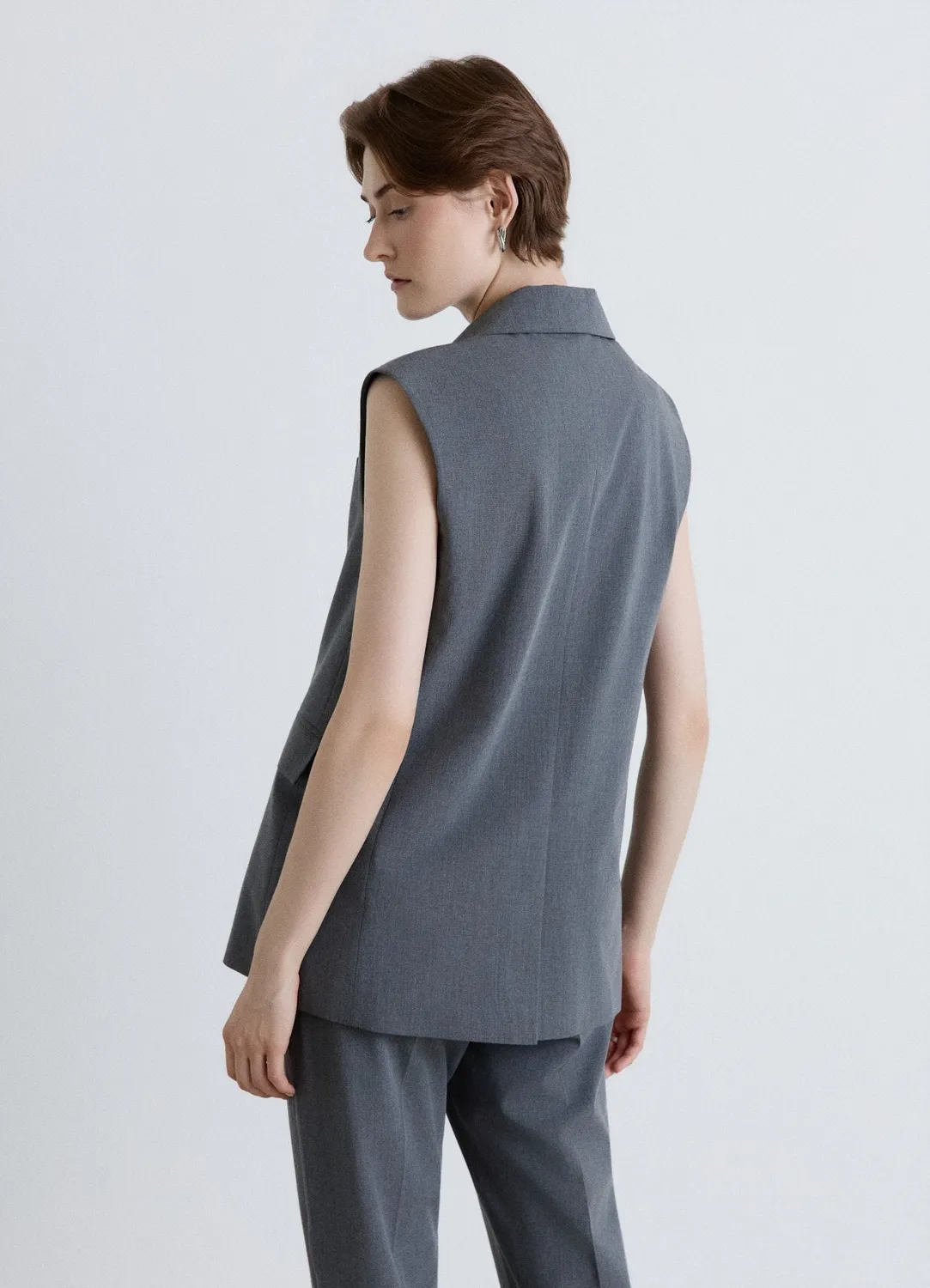 Calliope Gilet long tailleur 2 boutons femme