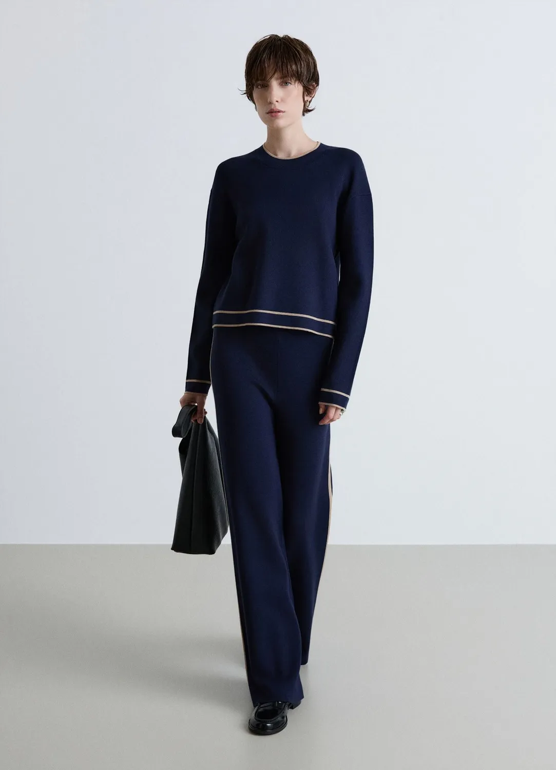 Calliope pull col rond profils contraste femme