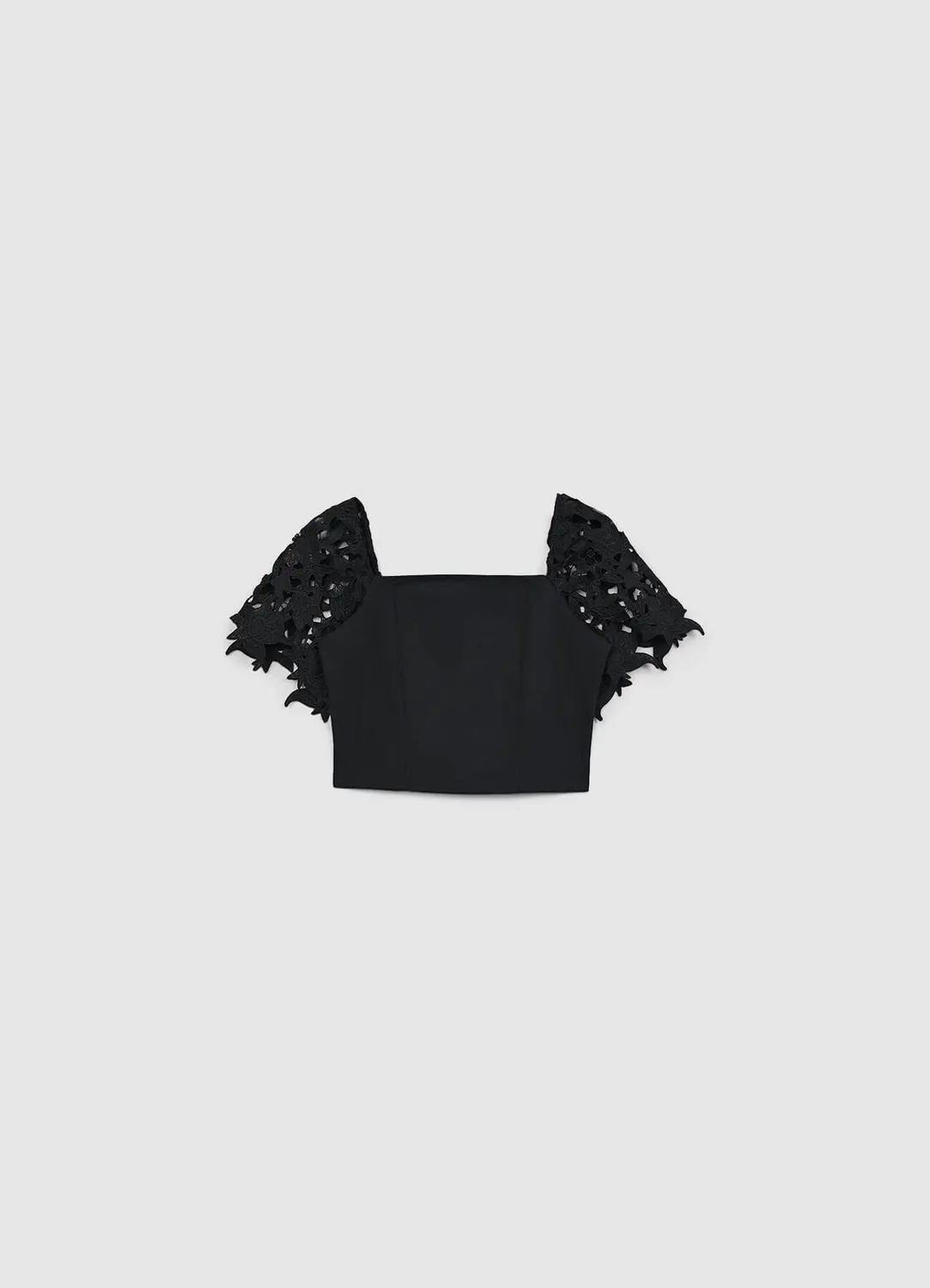Calliope blouse dentelle femme manches courtes col carré