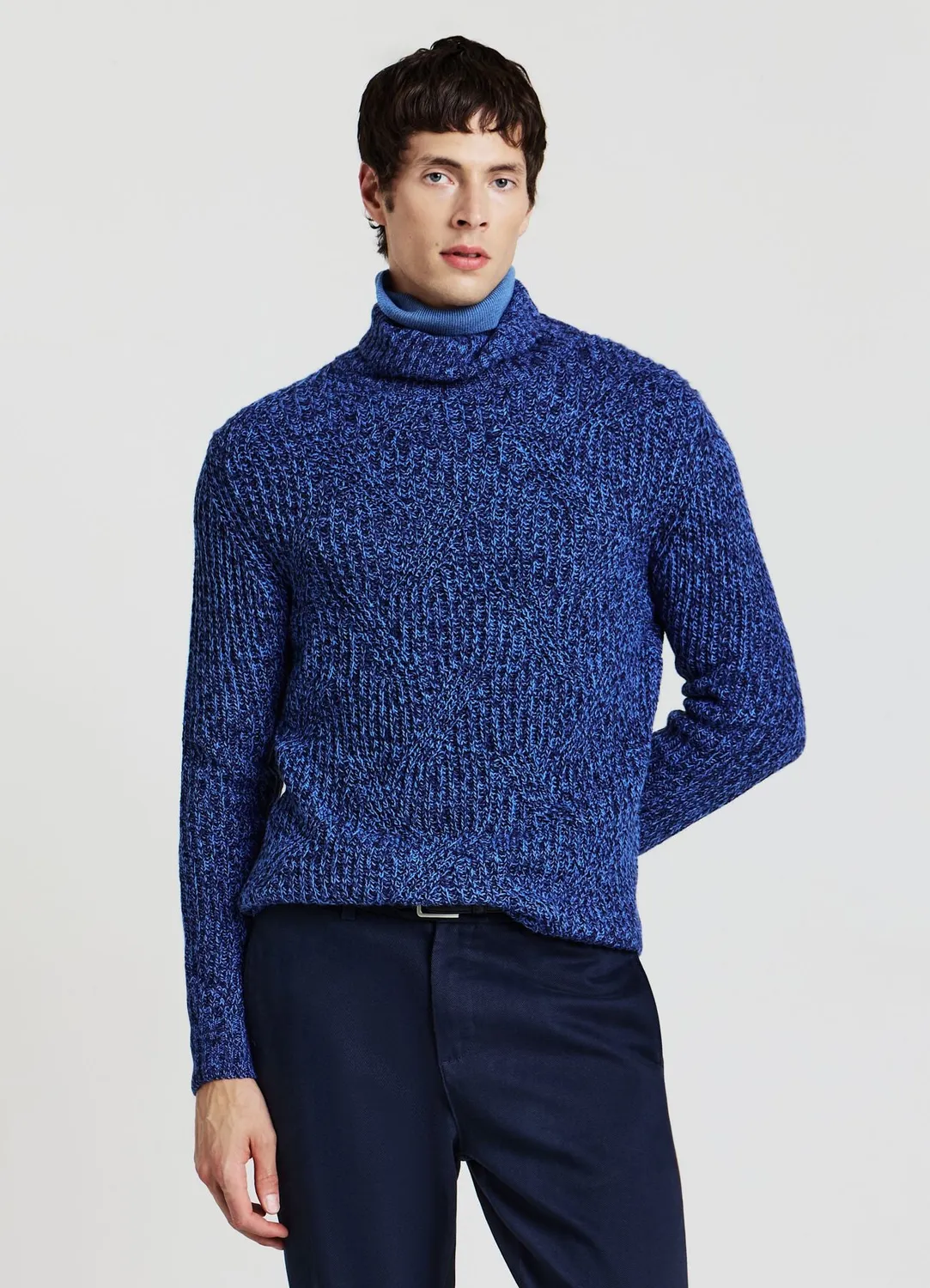 Calliope pull col roulé homme mélangé laine