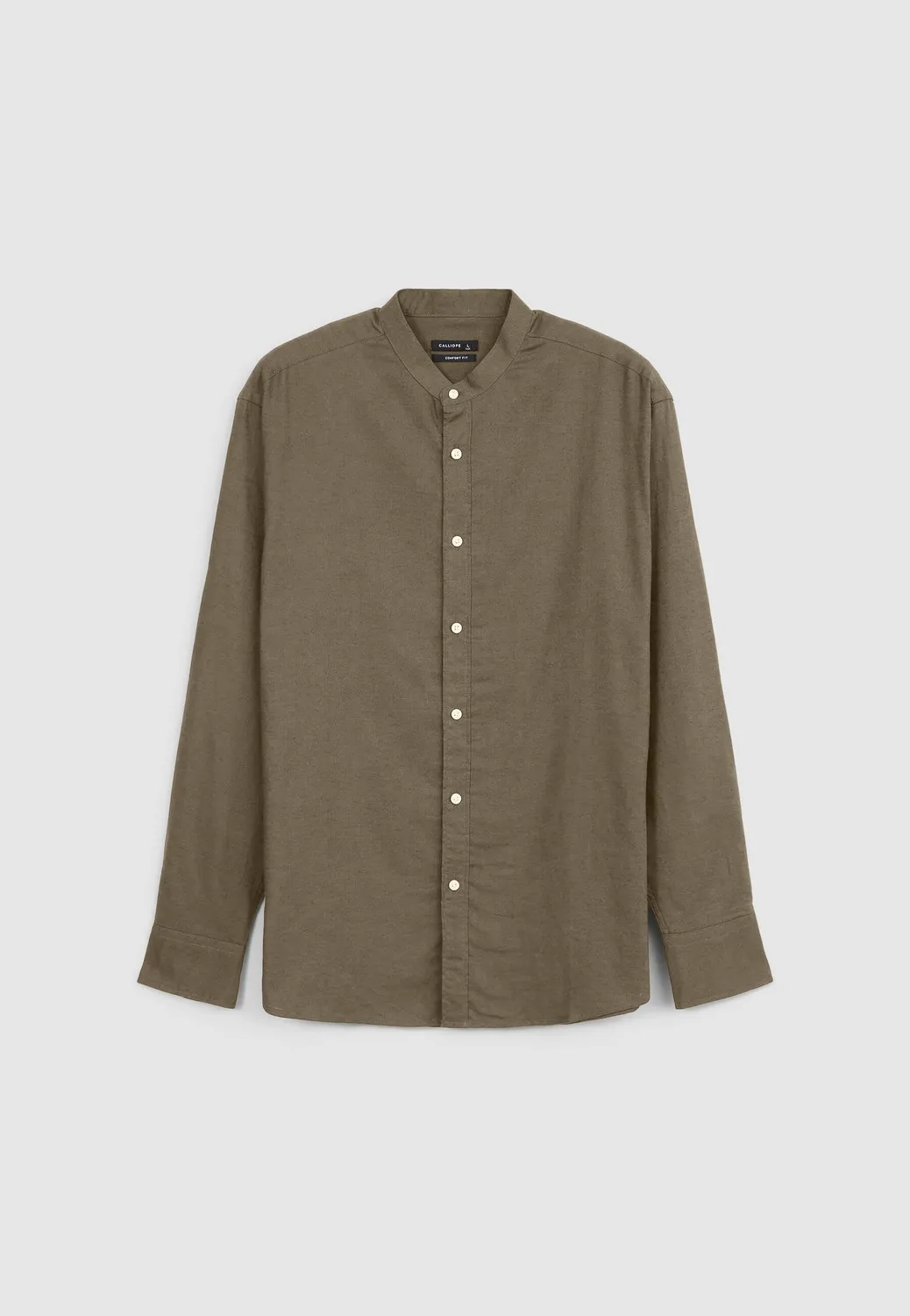 Calliope chemise col mao homme lin coupe regular