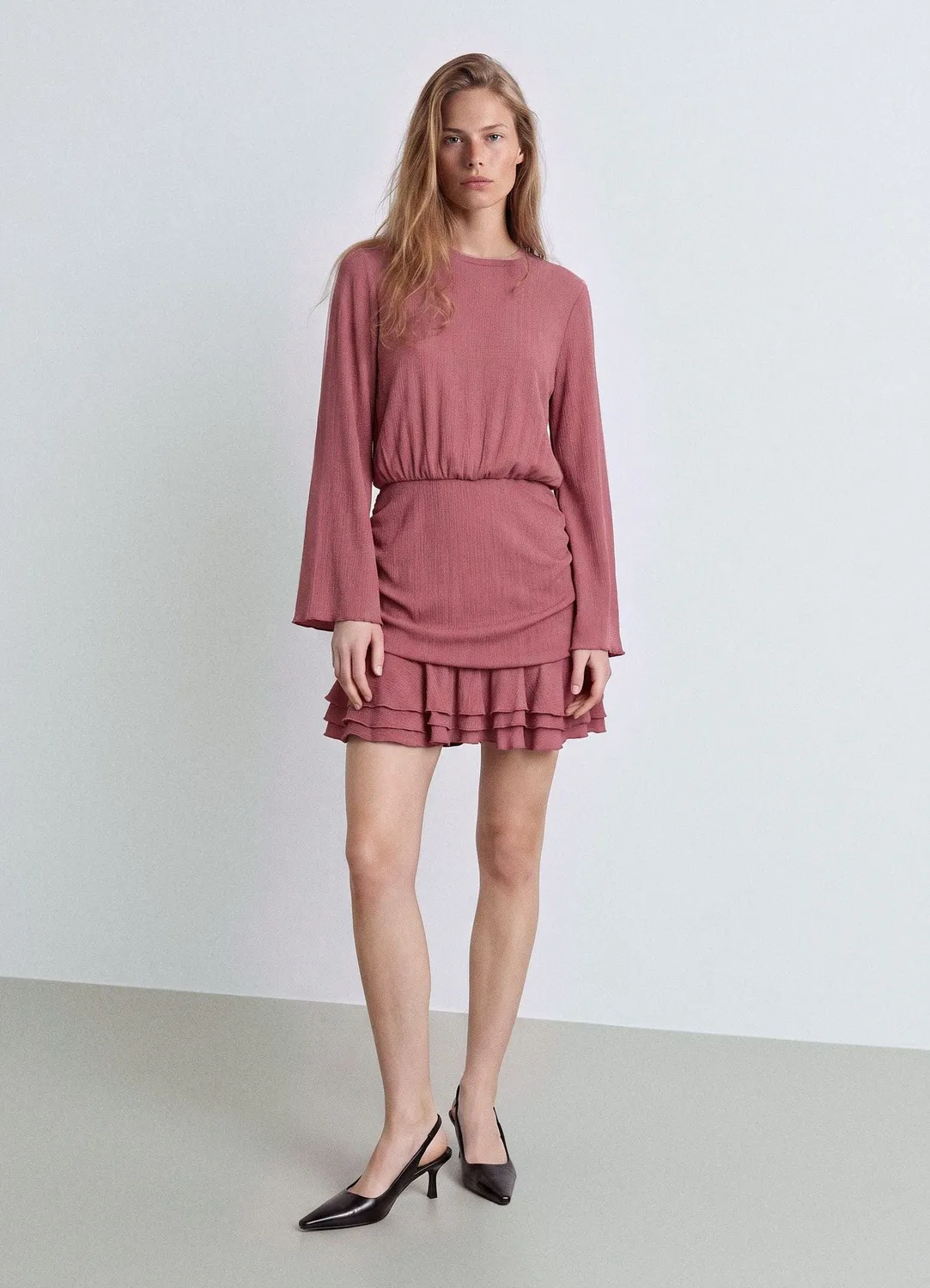 Calliope Atelier robe mini volants unie