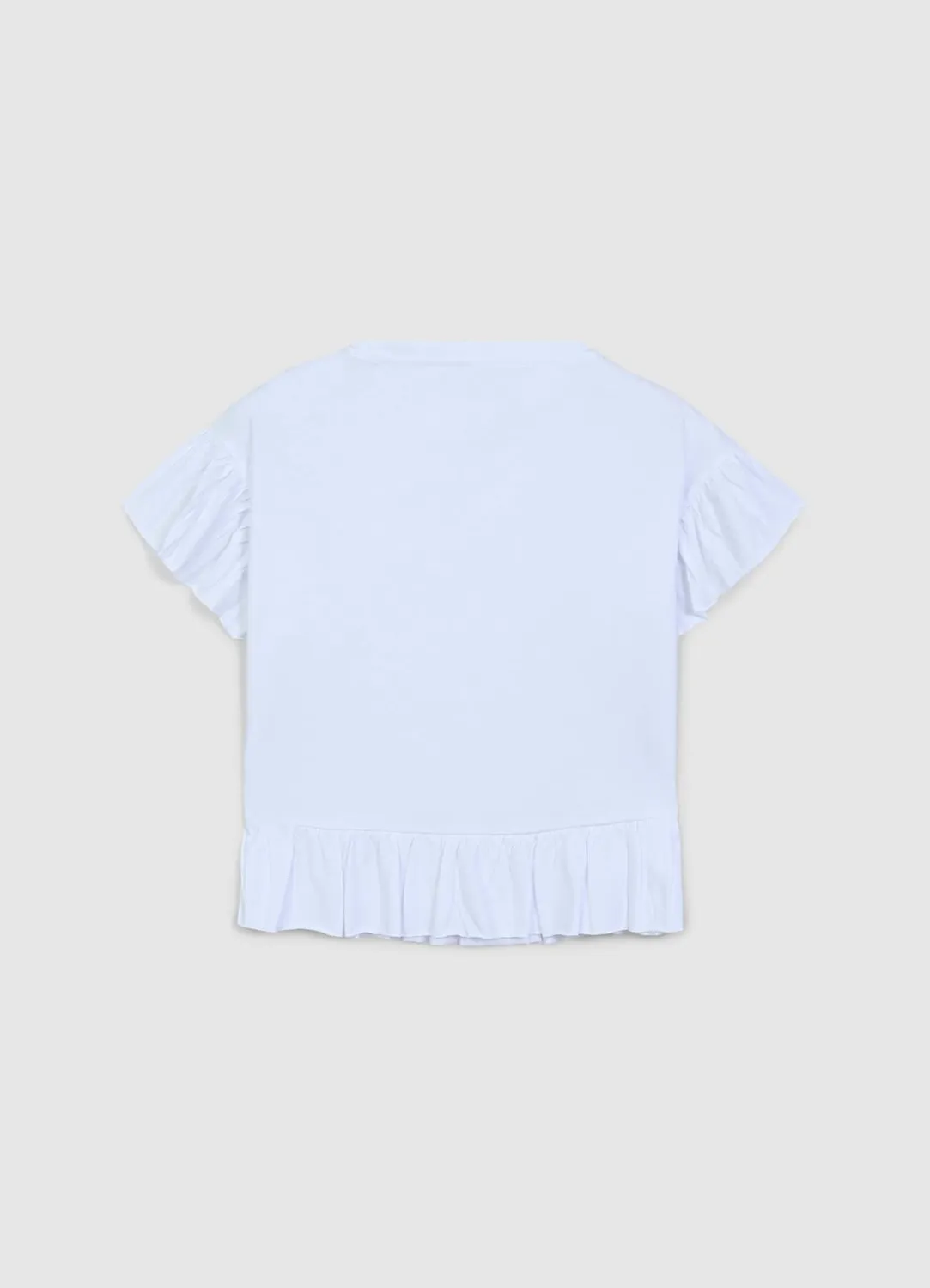 Calliope T-shirt volants coton femme col rond