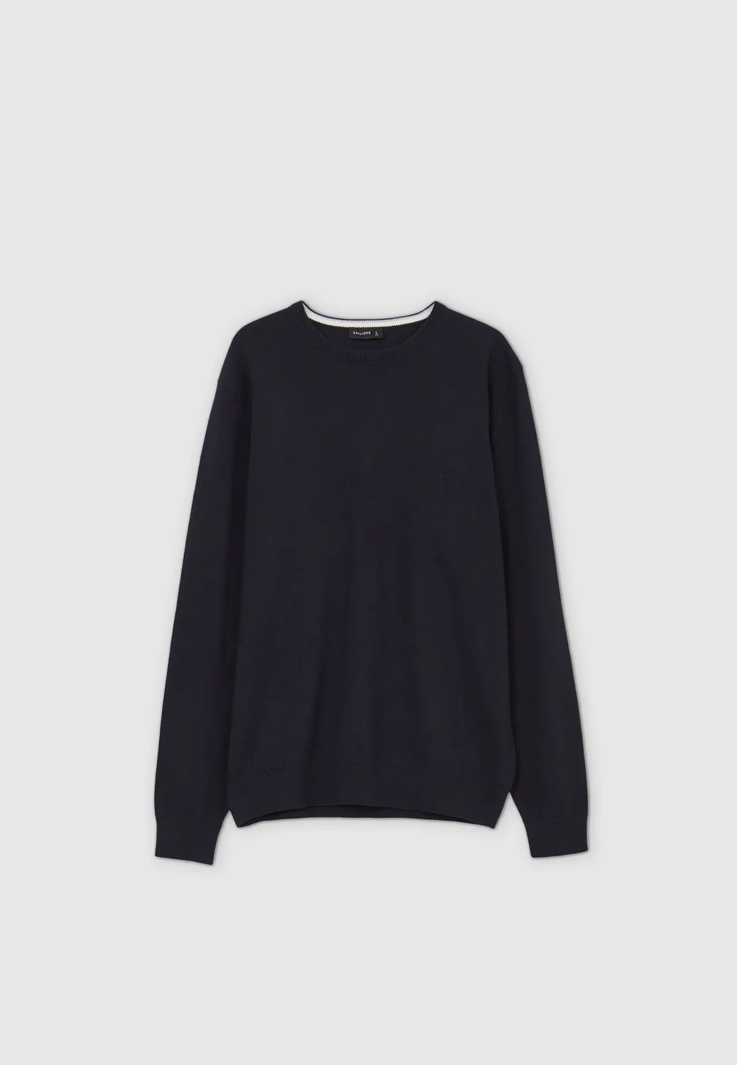 Calliope pull col rond homme coton uni gris