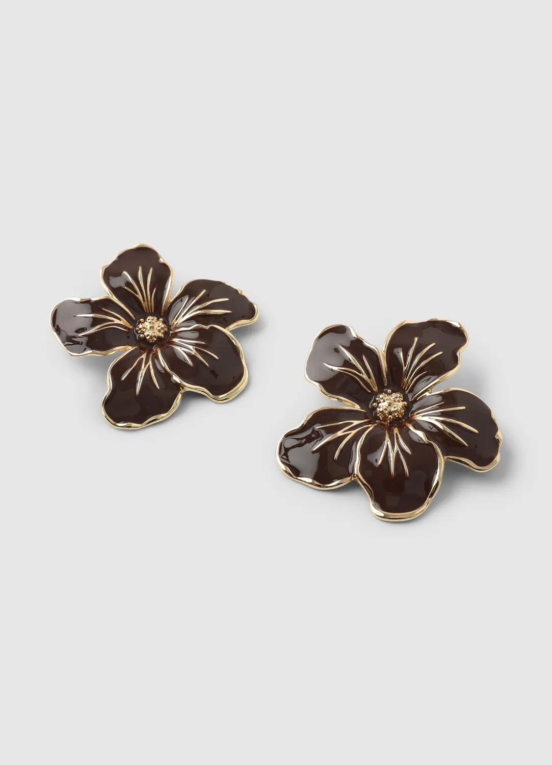Calliope boucles d'oreilles fleur vernis brillant