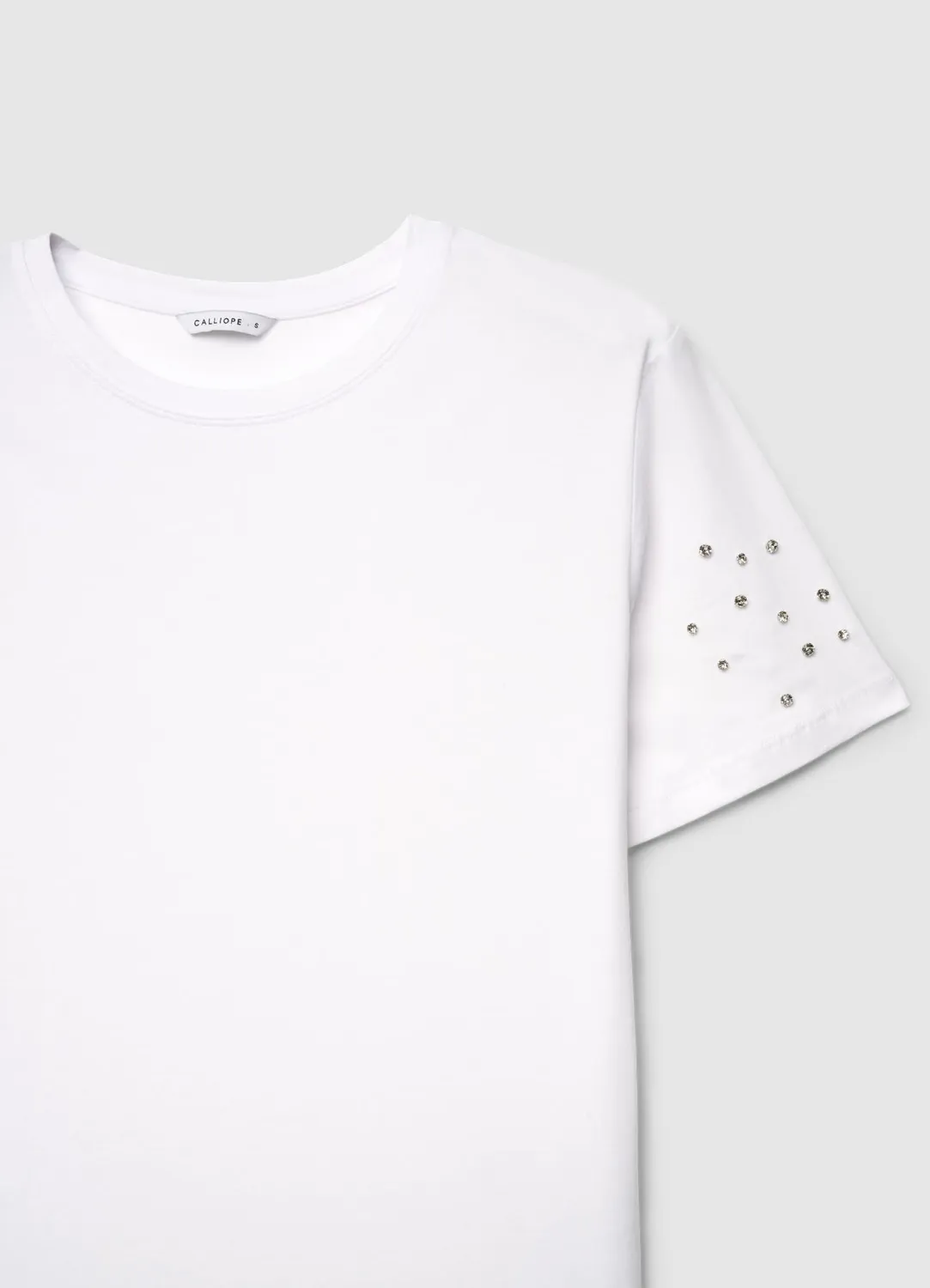 Calliope t-shirt strass femme manches courtes droit