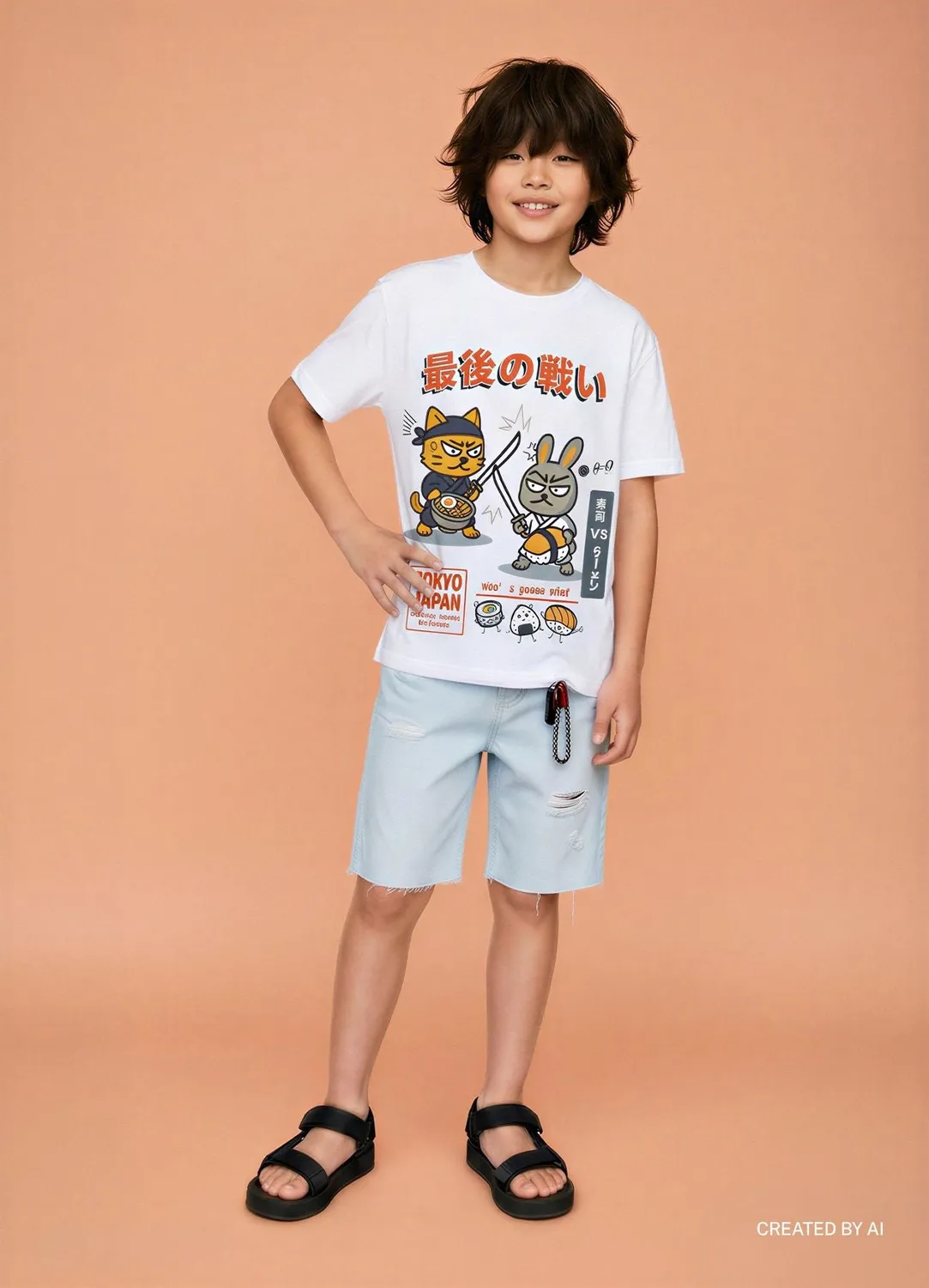Calliope T-shirt japonais garçon coton 8-14 ans