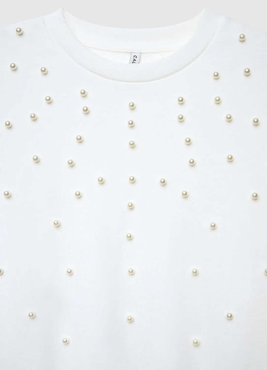 Calliope sweat femme col rond perles