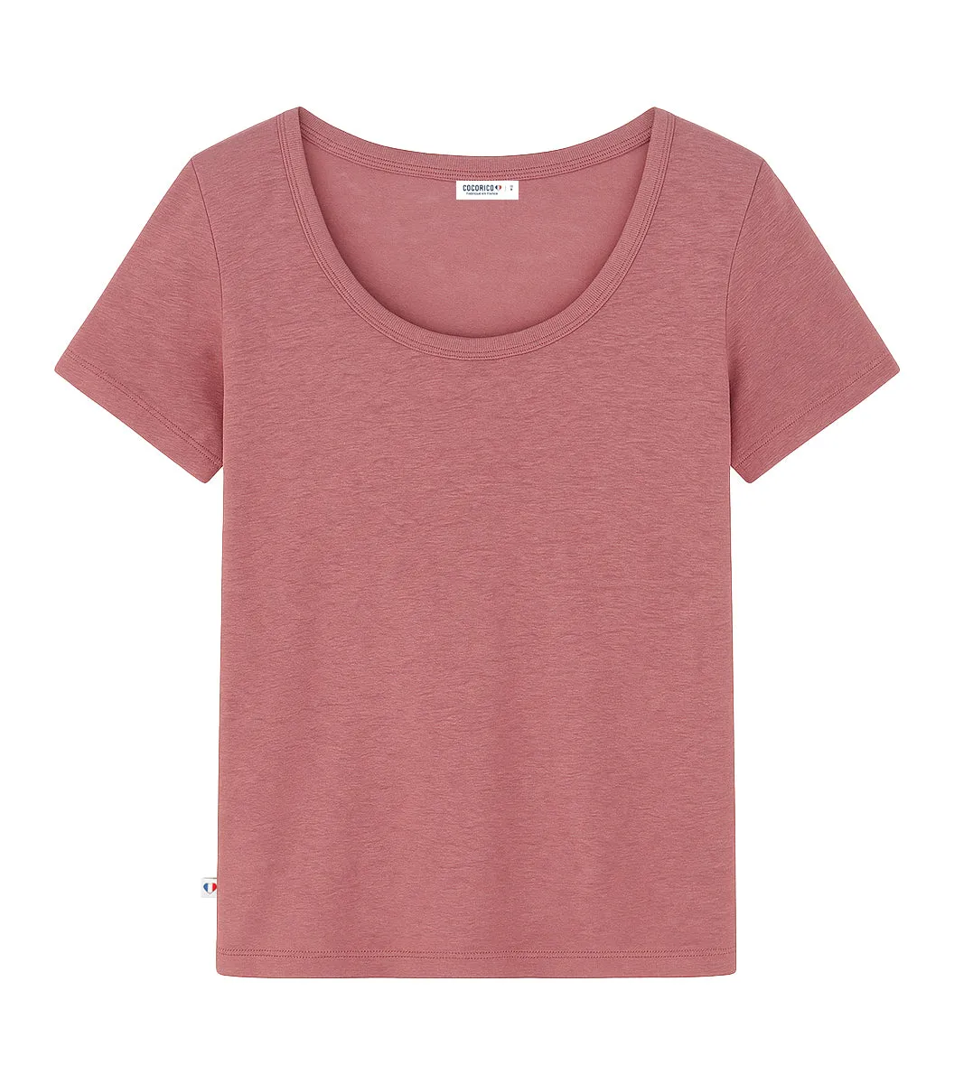 Cocorico Intemporel t-shirt femme vieux rose 100% lin