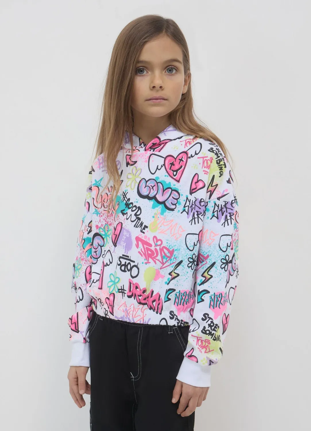 Calliope sweat capuche fille coton graffiti regular