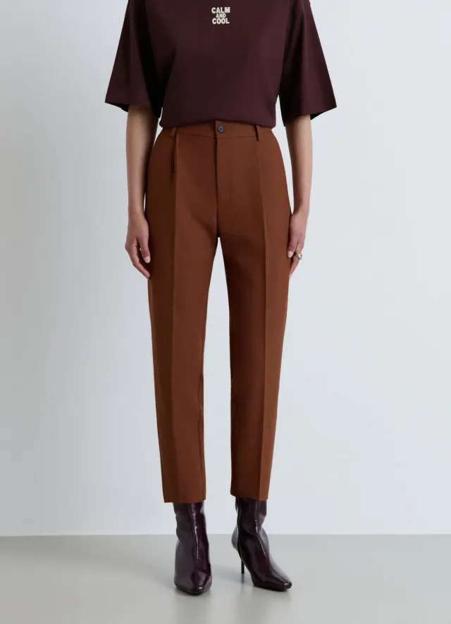 Calliope pantalon pinces femme taille haute jambe droite