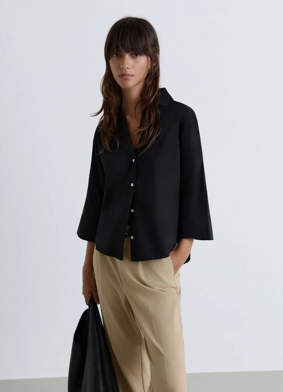 Calliope chemise oversize col V manches courtes femme