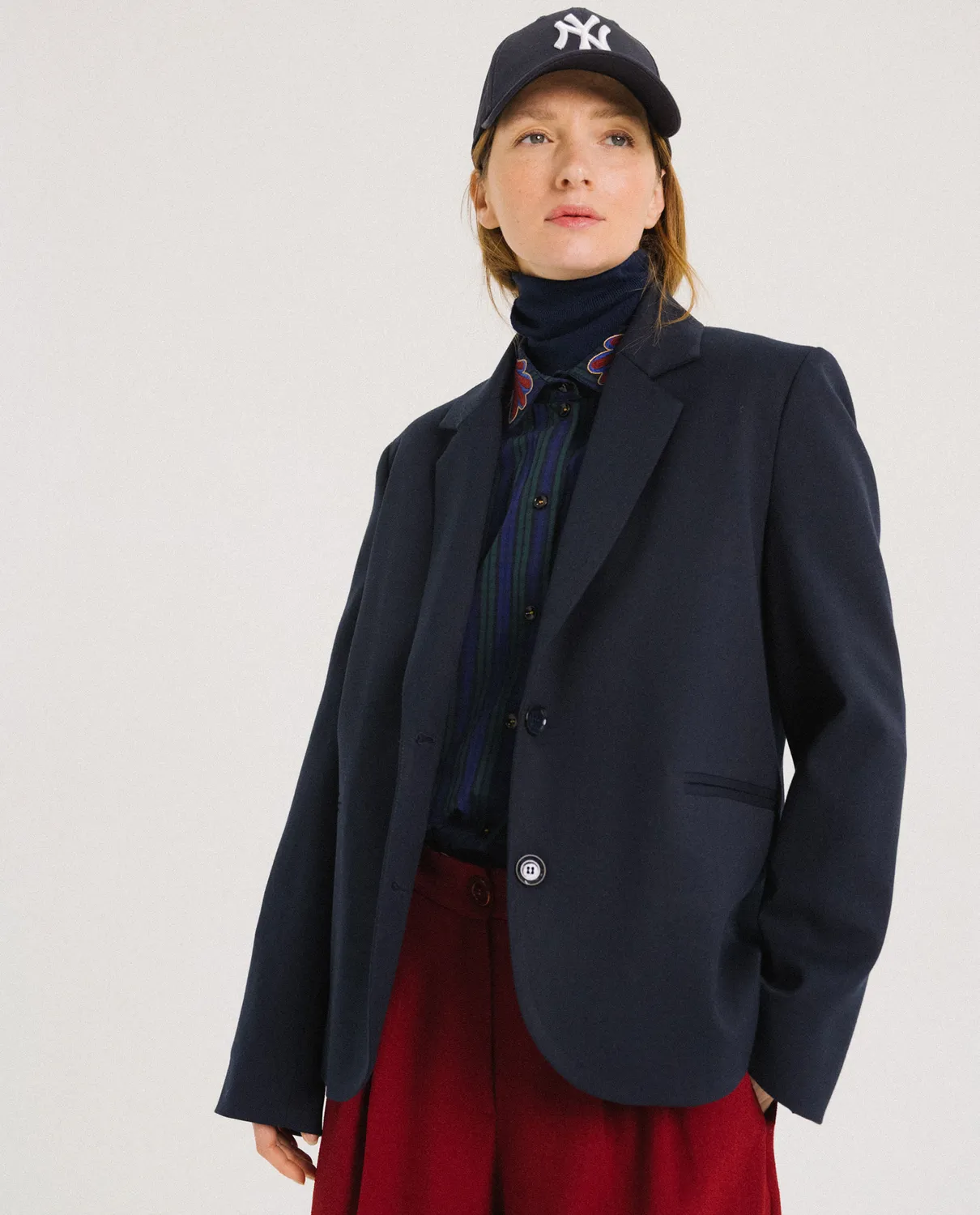 TINSELS FANZINE NAVY veste tailleur gabardine