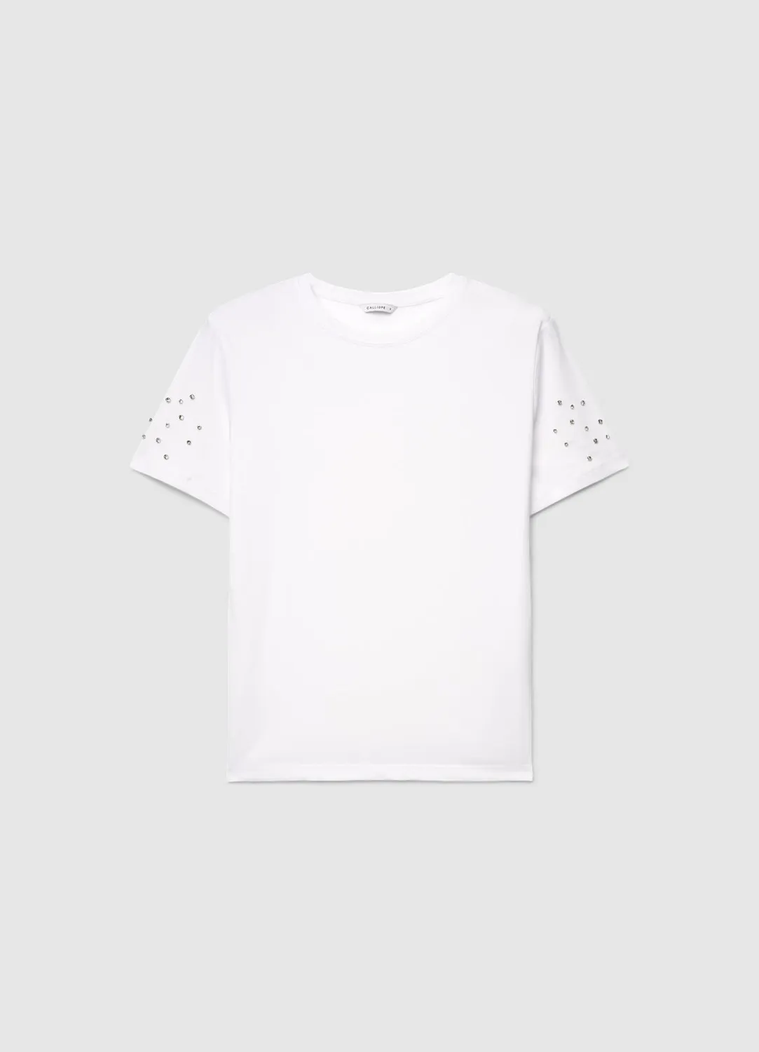 Calliope t-shirt strass femme manches courtes droit