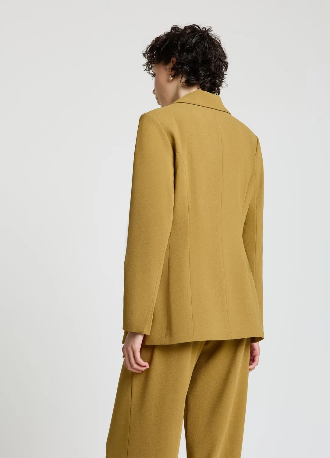 Calliope monopetto blazer crêpe femme pinces
