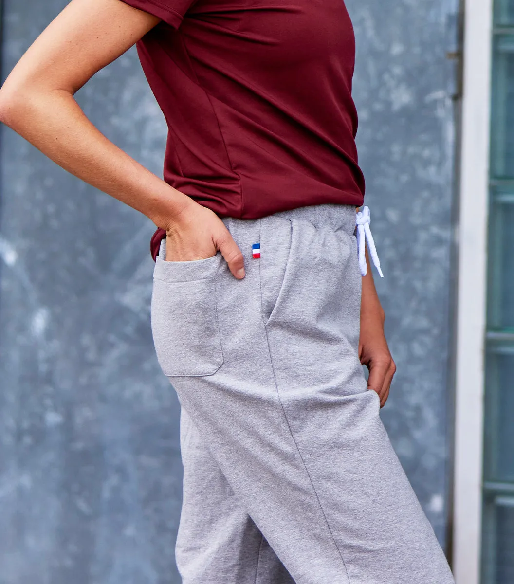 Cocorico Iconique jogging femme gris chiné coton