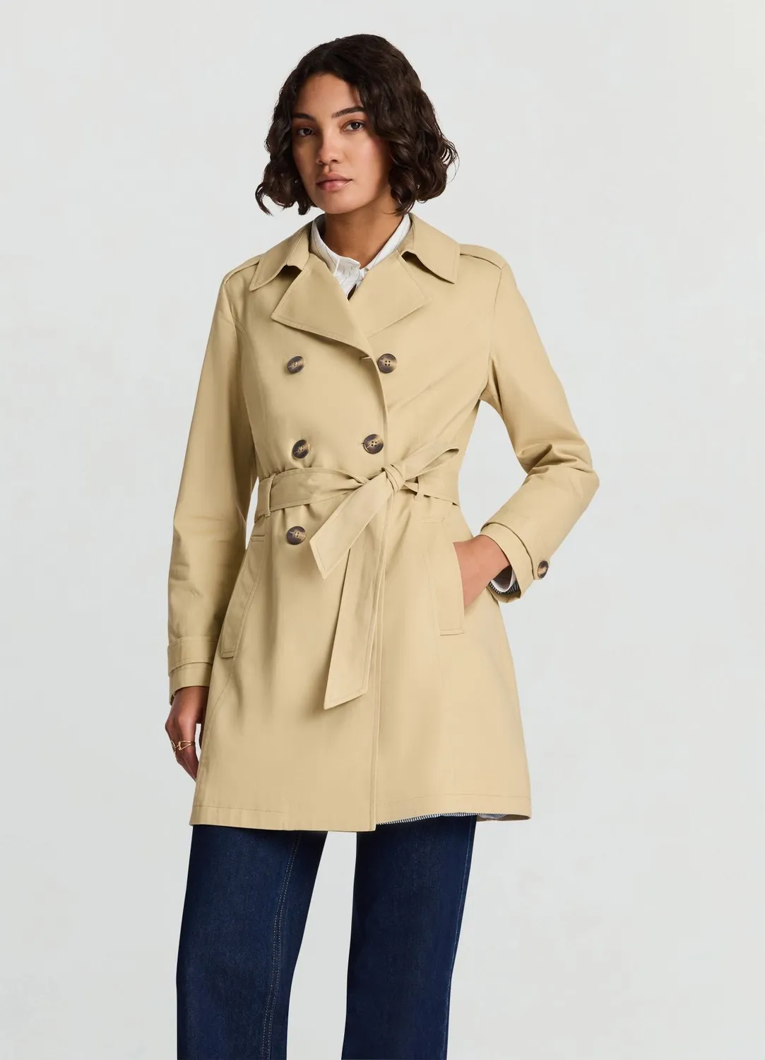 Calliope trench double boutonnage femme XS ceinture unie