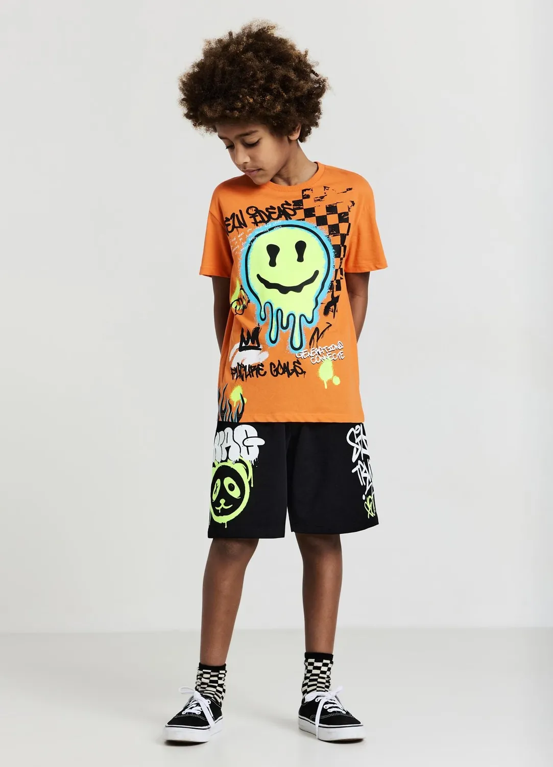 Calliope short garçon graffiti coton